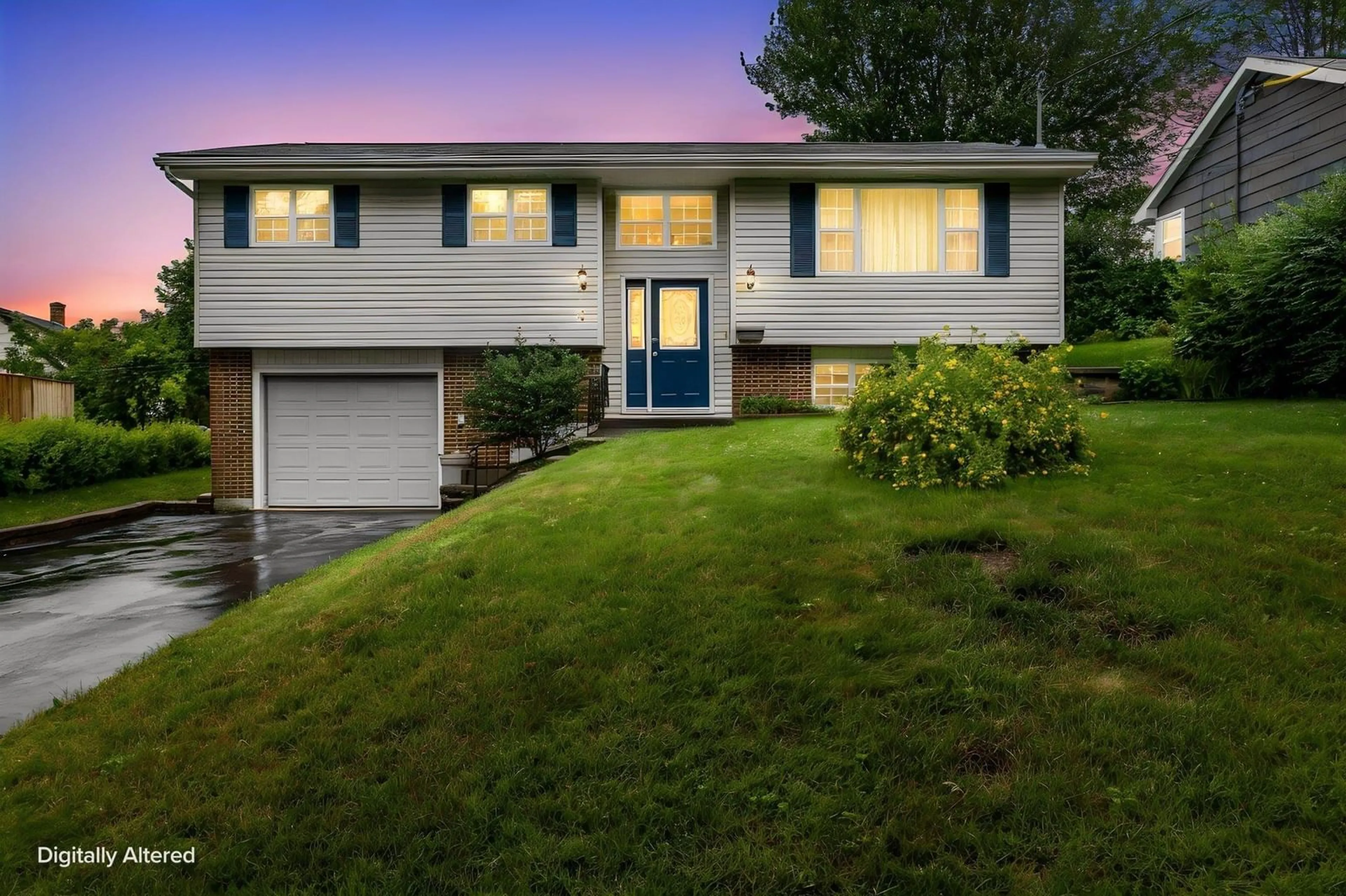 Home with vinyl exterior material, street for 4 Meadowview Dr, Bedford Nova Scotia B4A 2C3