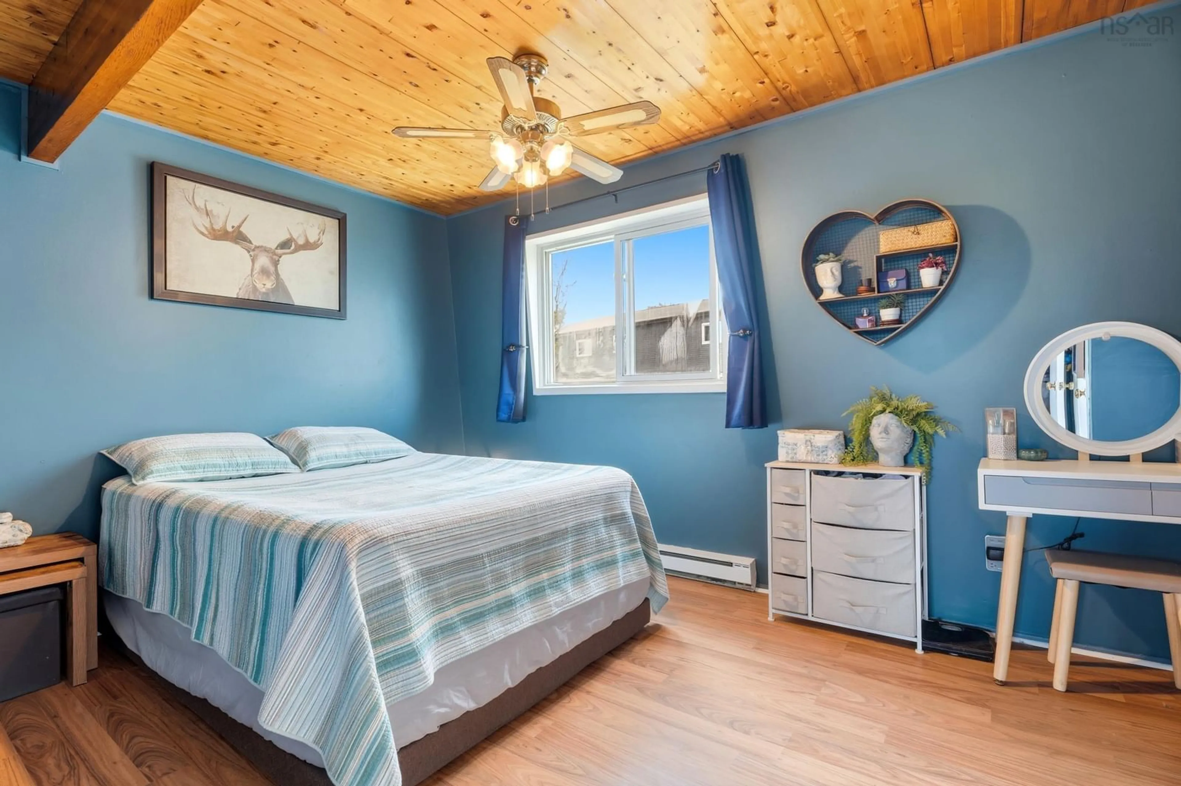 Bedroom with bed, wood/laminate floor for 103 Bromley Rd, Halifax Nova Scotia B3P 2L6