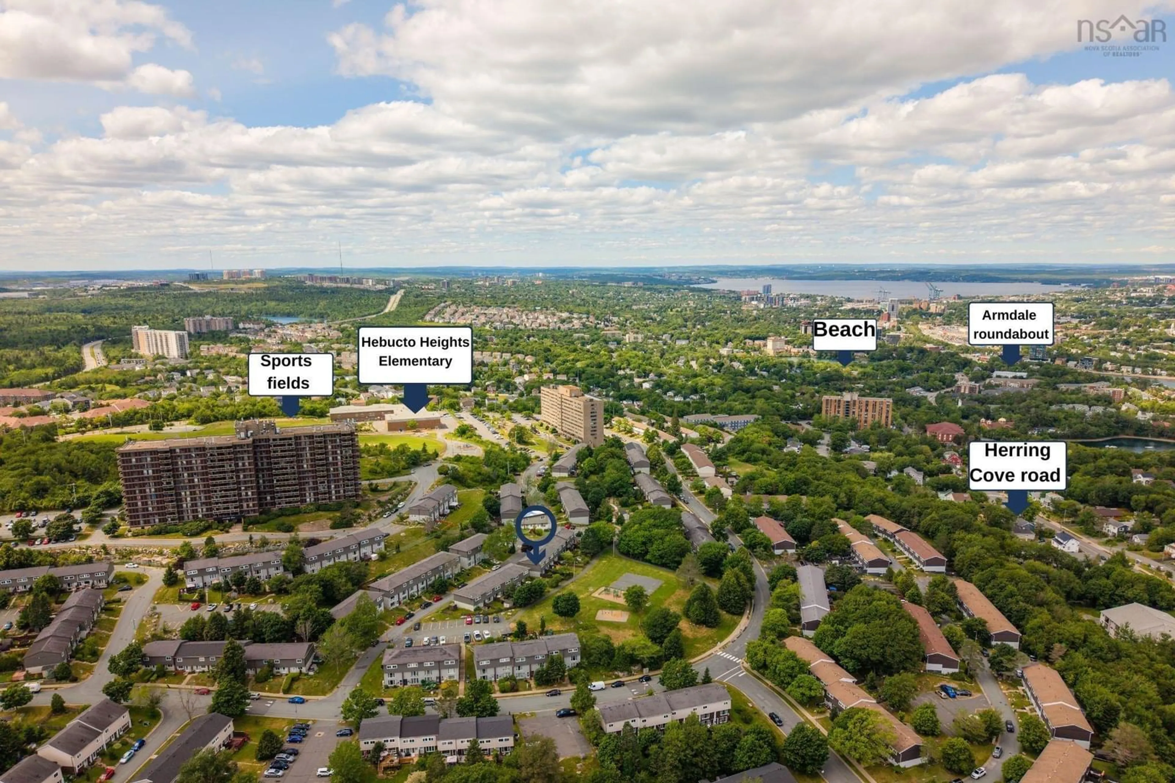 A pic from outside/outdoor area/front of a property/back of a property/a pic from drone, city buildings view from balcony for 103 Bromley Rd, Halifax Nova Scotia B3P 2L6