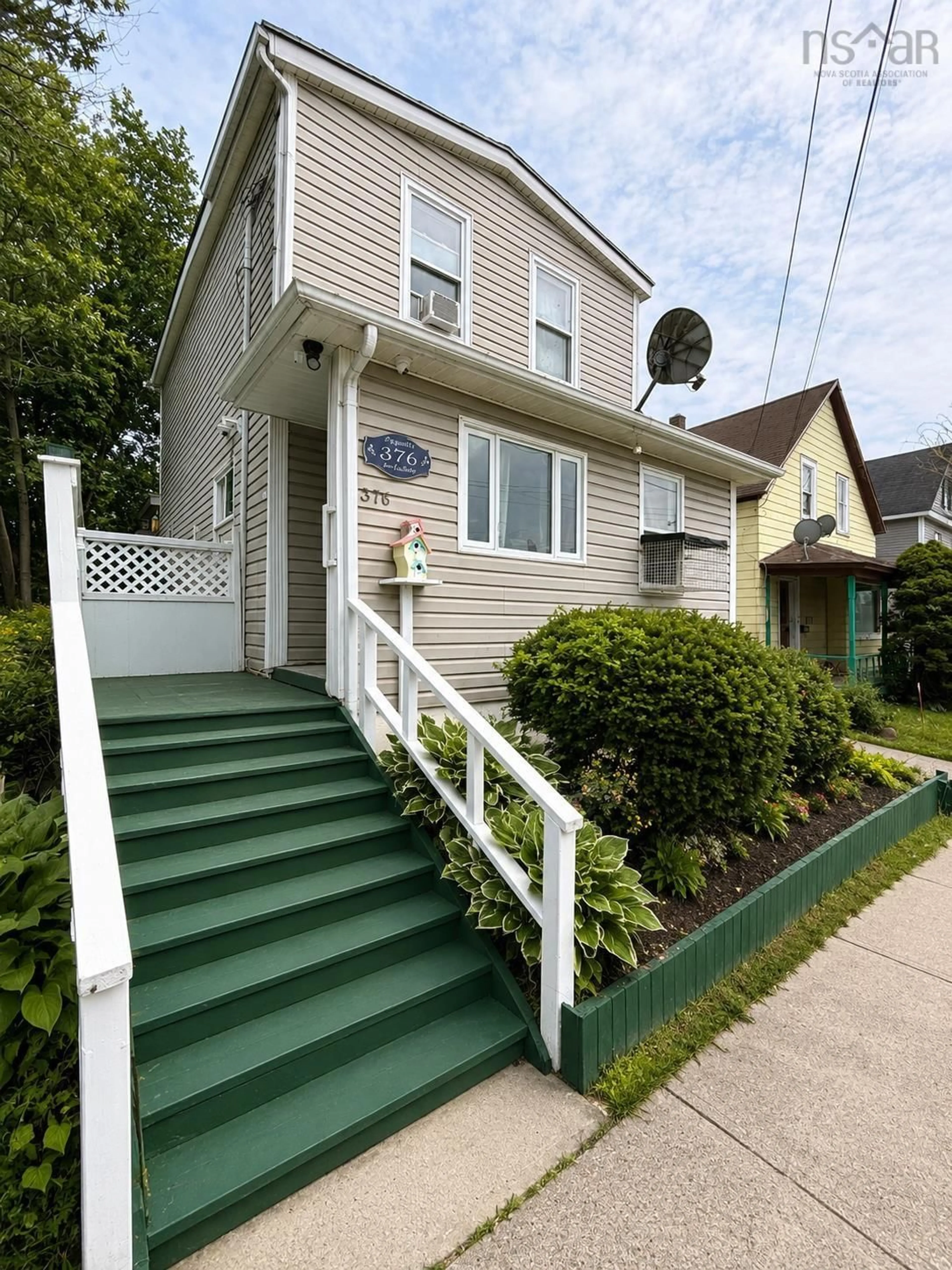 Home with vinyl exterior material, street for 376 Townsend St, Sydney Nova Scotia B1P 5G4