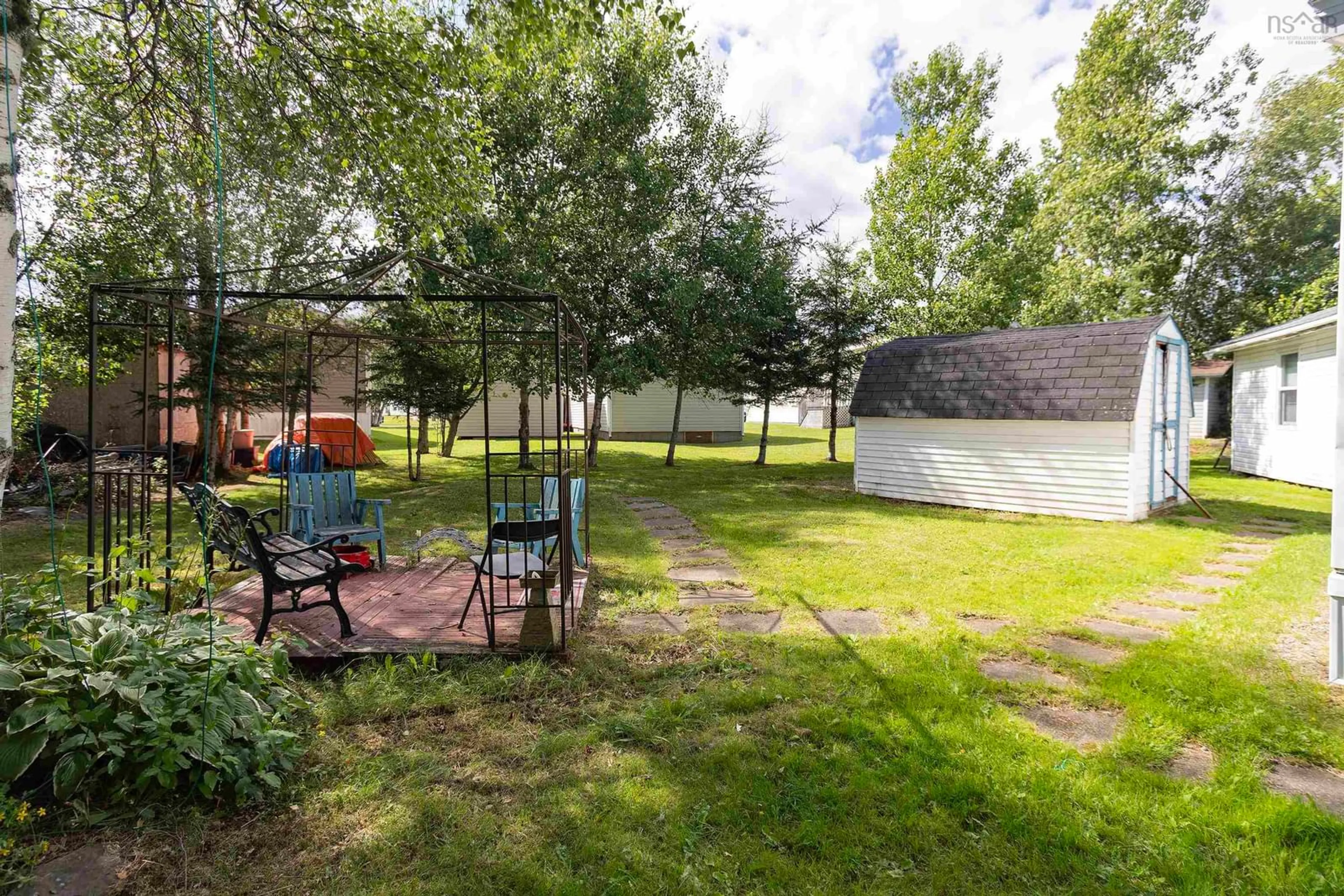 Patio, forest/trees view for 19 Kimberly Crt, Amherst Nova Scotia B4H 4N7