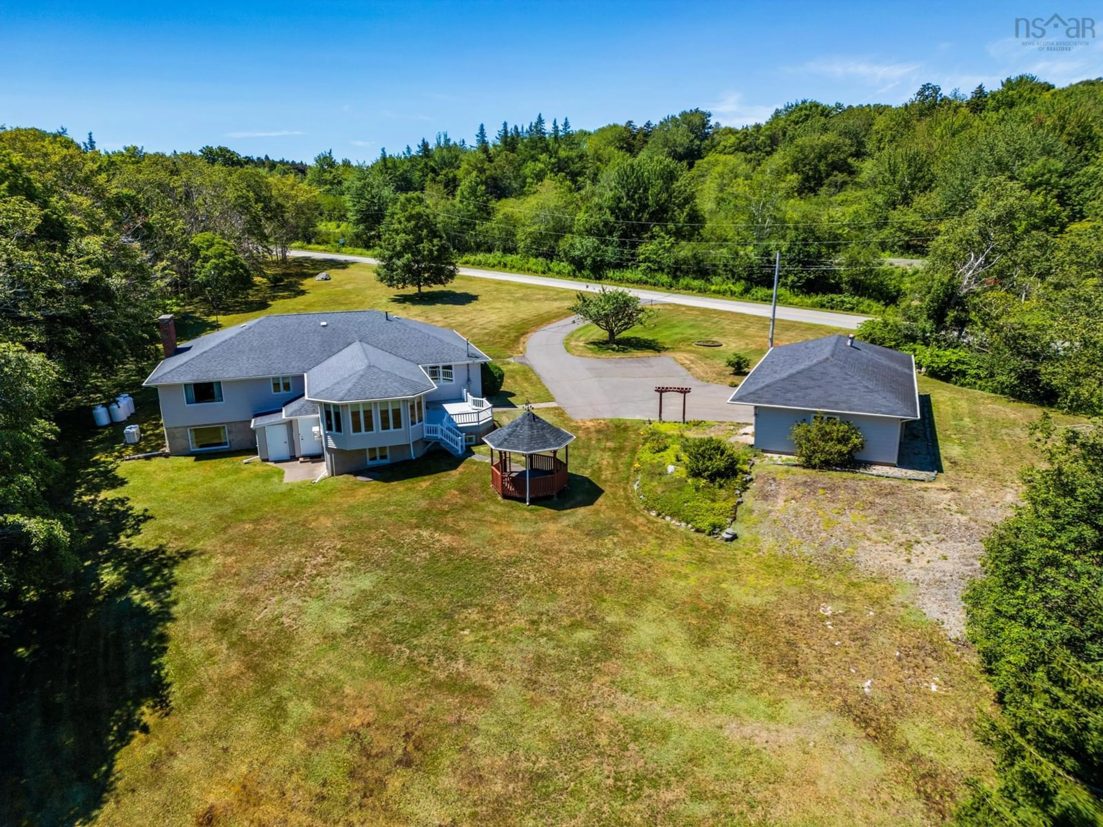 A pic from outside/outdoor area/front of a property/back of a property/a pic from drone, water/lake/river/ocean view for 1729 Riverside Road, St. Bernard Nova Scotia B0W 3T0