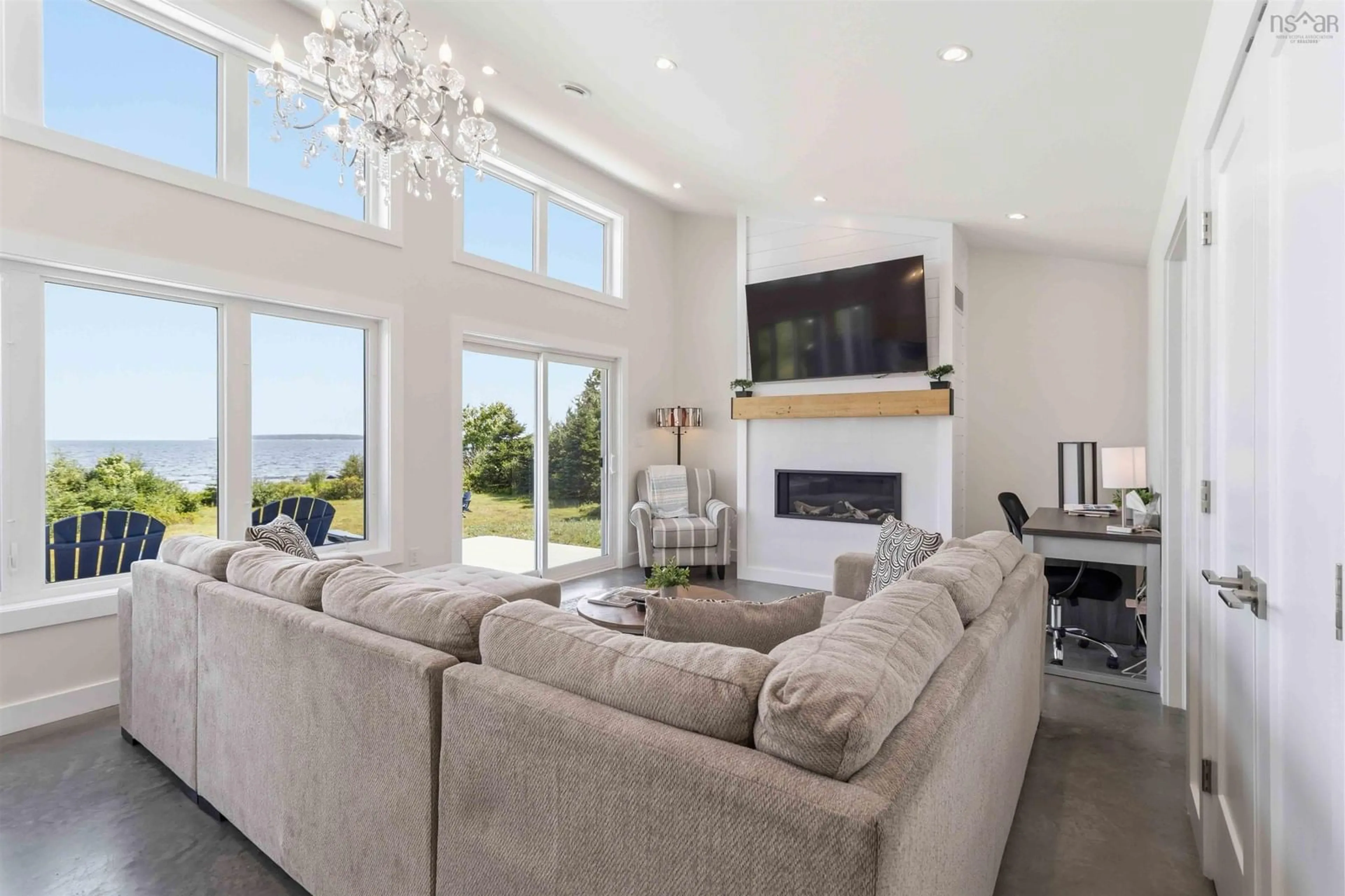 Living room with furniture, unknown for 6837 Highway 3, Hunts Point Nova Scotia B0T 1G0