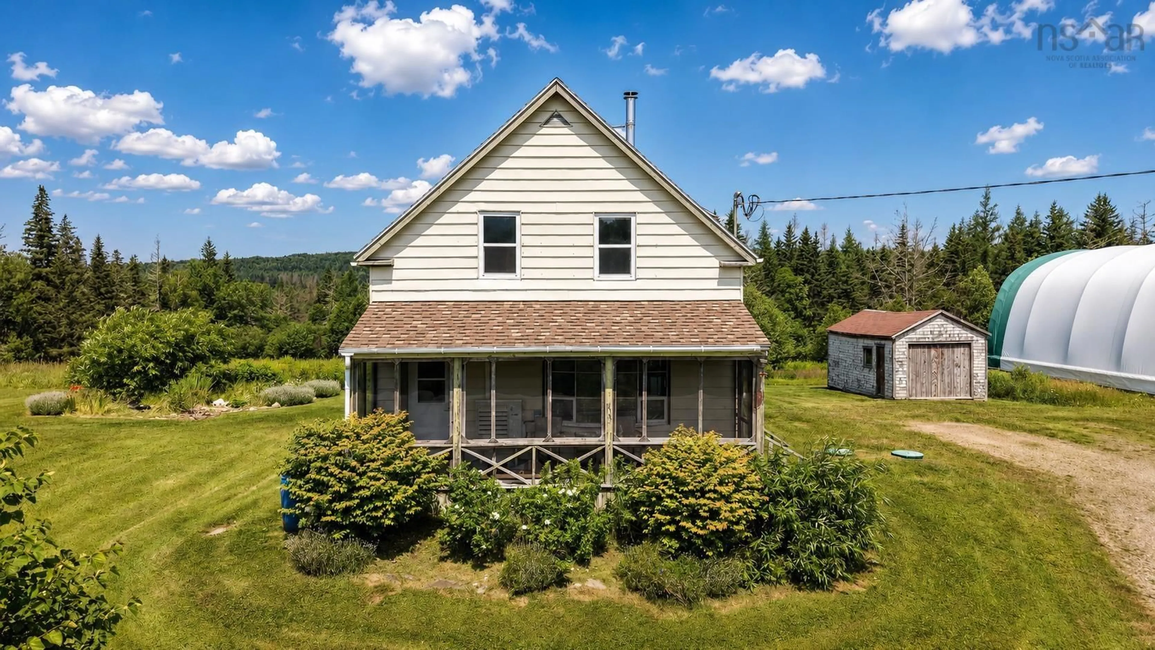 A pic from outside/outdoor area/front of a property/back of a property/a pic from drone, unknown for 2606 Highway 252, Nevada Valley Nova Scotia B0E 3M0