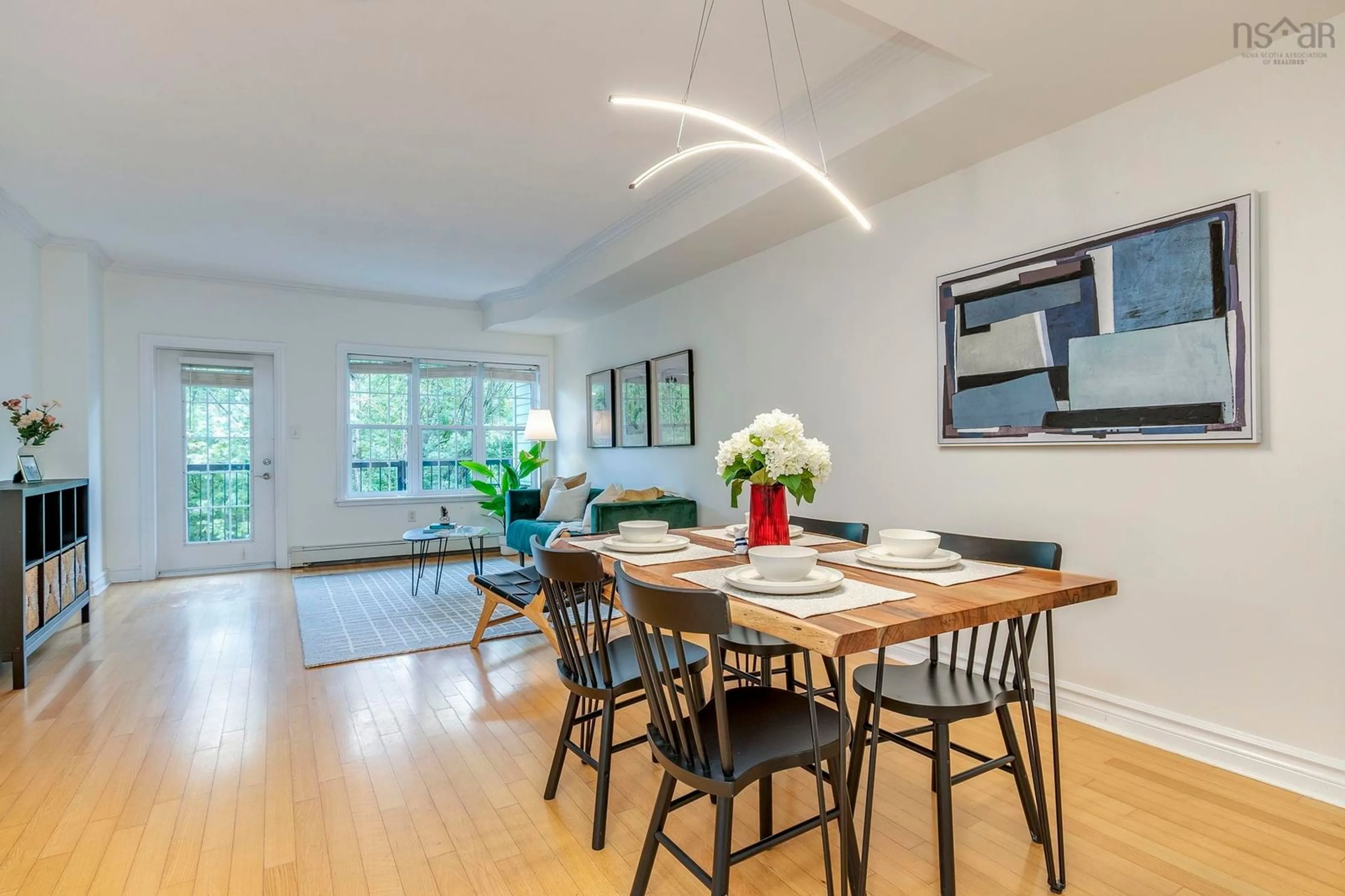 Dining room, wood/laminate floor for 116 Larry Uteck Blvd ##207, Halifax Nova Scotia B3M 4Y1