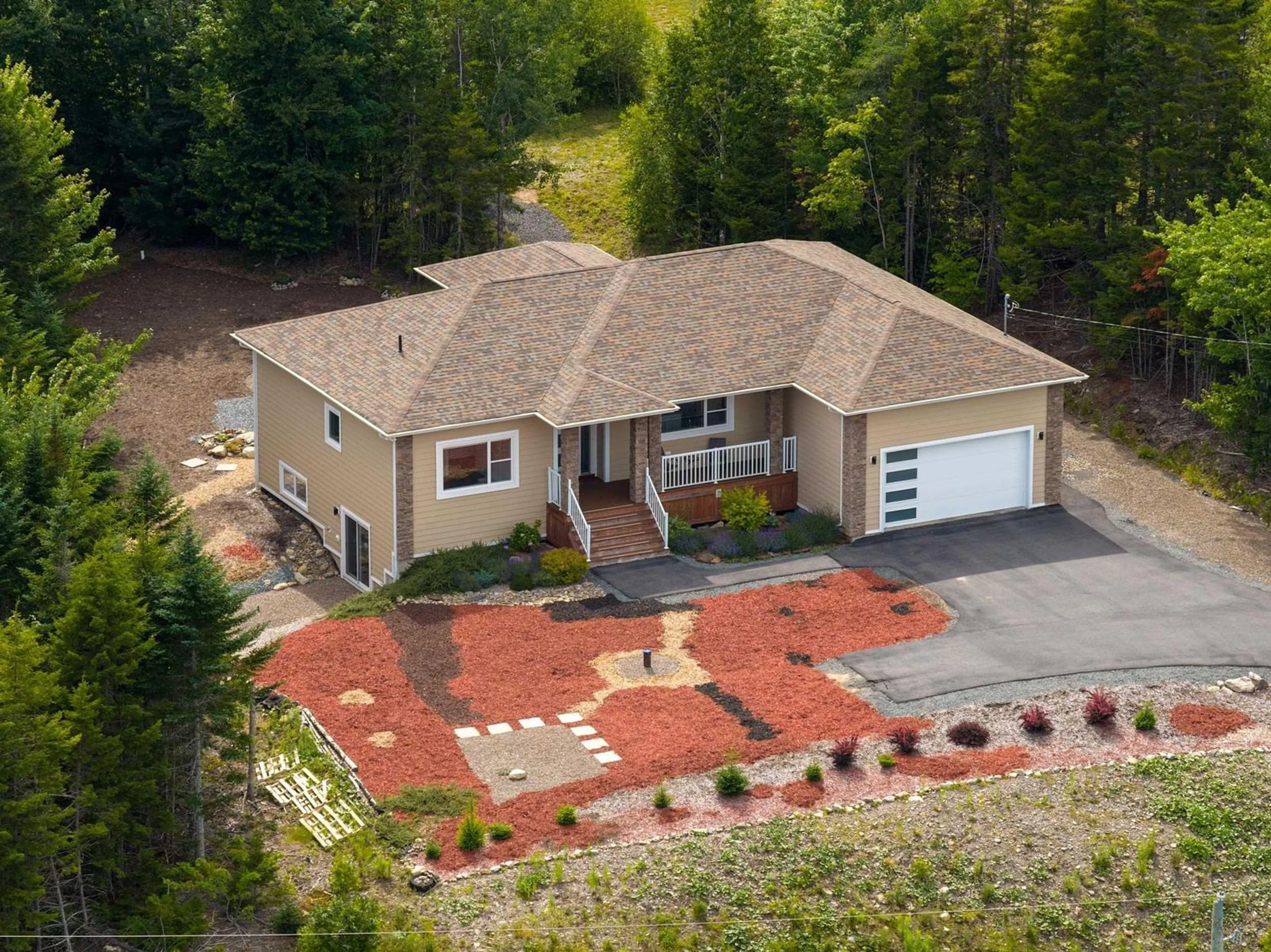 A pic from outside/outdoor area/front of a property/back of a property/a pic from drone, mountain view for 156 Magenta Dr, Middle Sackville Nova Scotia B4E 0M7