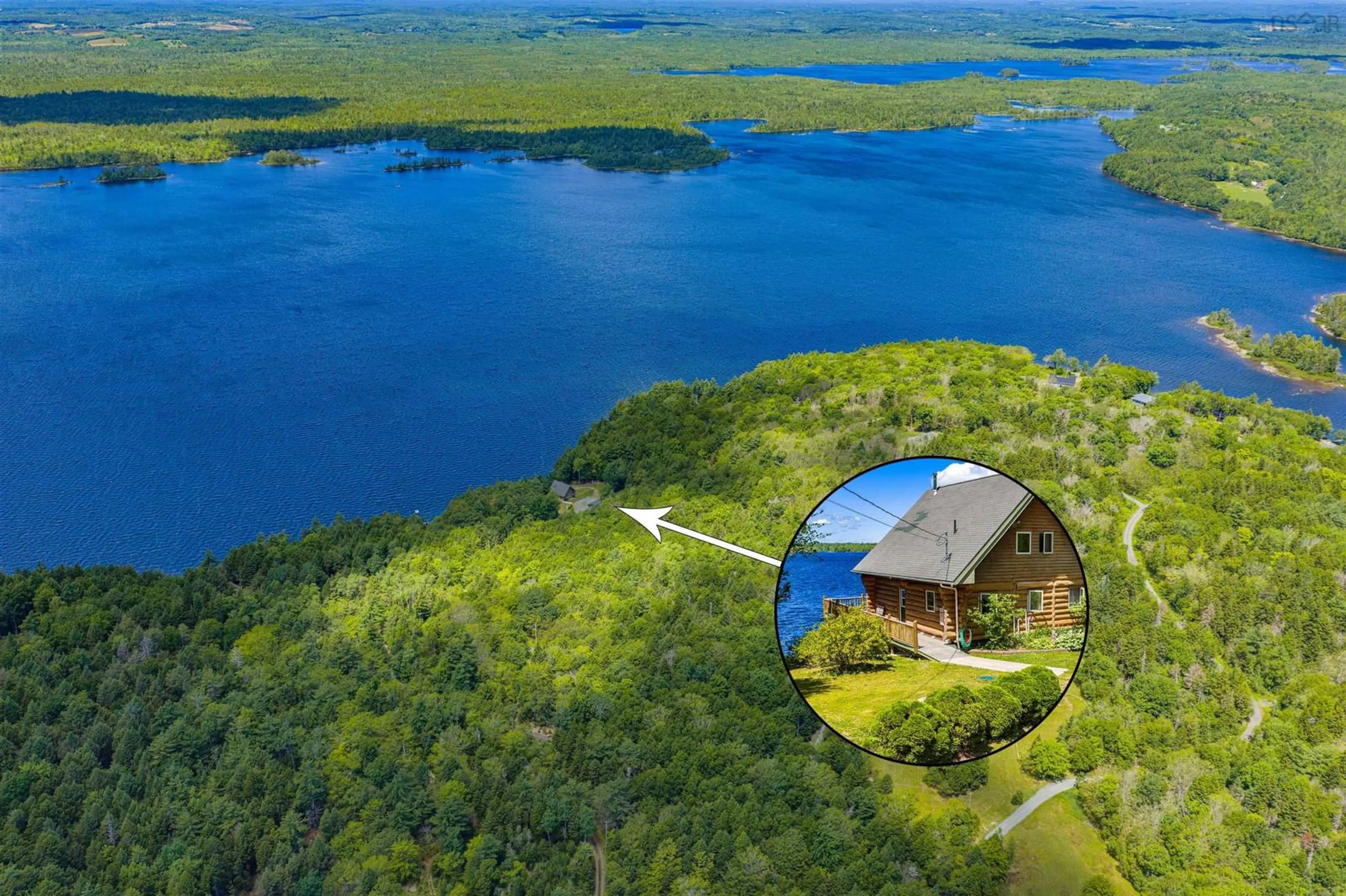 A pic from outside/outdoor area/front of a property/back of a property/a pic from drone, water/lake/river/ocean view for 48 Eco Lane, Hebbs Cross Nova Scotia B4V 0X1