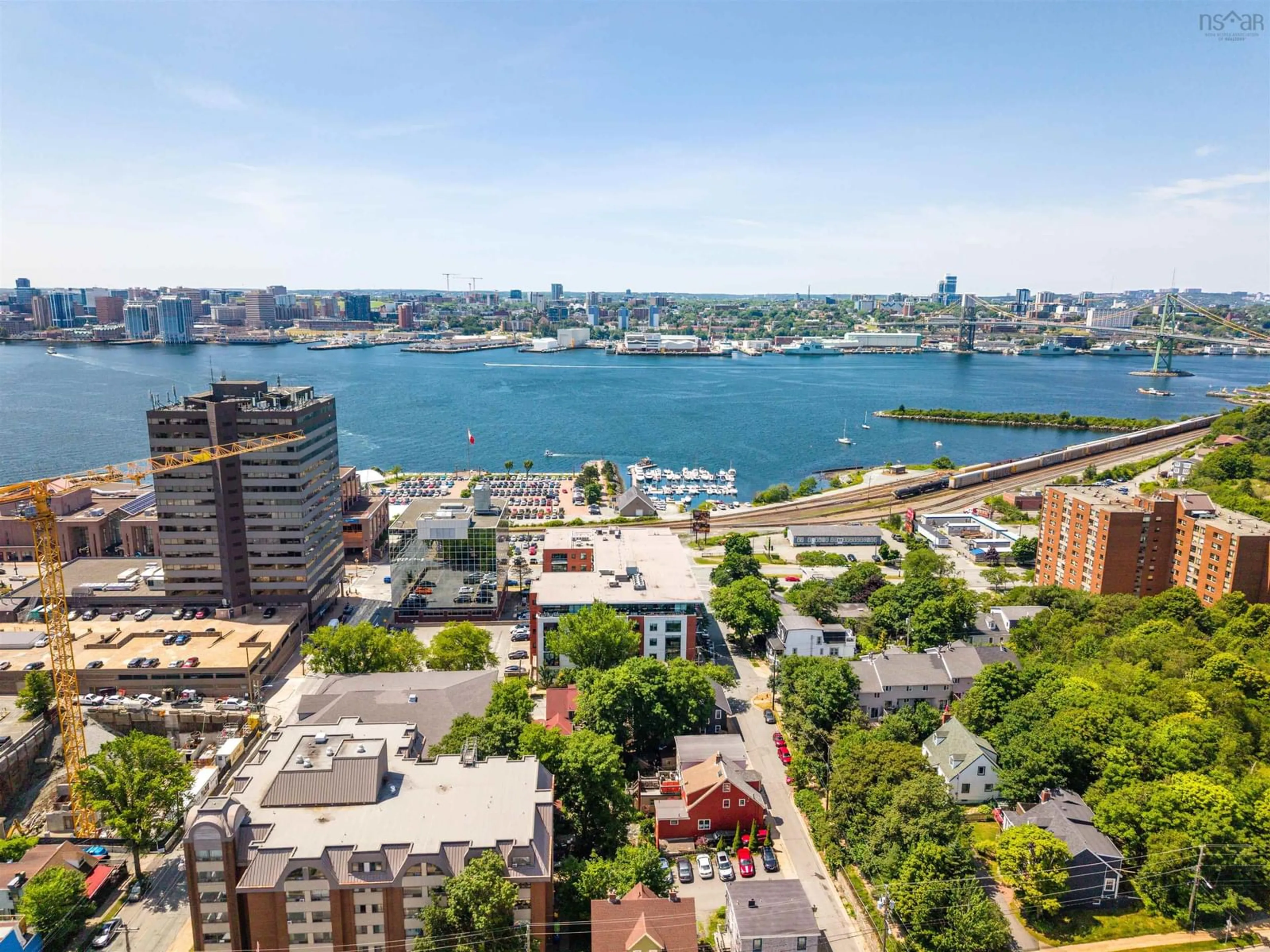 A pic from outside/outdoor area/front of a property/back of a property/a pic from drone, water/lake/river/ocean view for 25 Alderney Dr #310, Dartmouth Nova Scotia B2Y 0E4