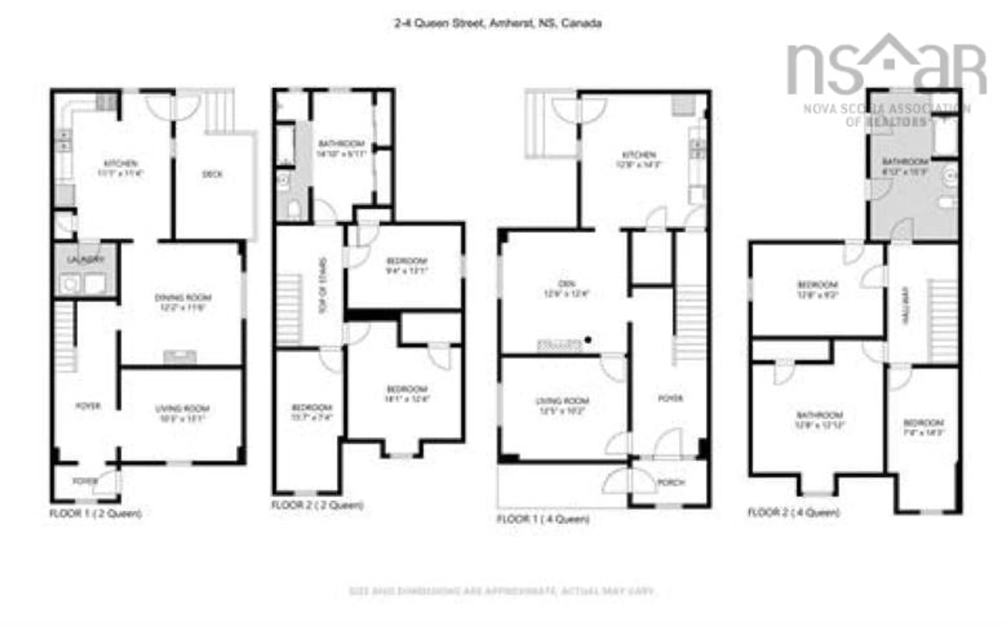 Floor plan for 2-4 Queen Street Exten, Amherst Nova Scotia B4H 1P8