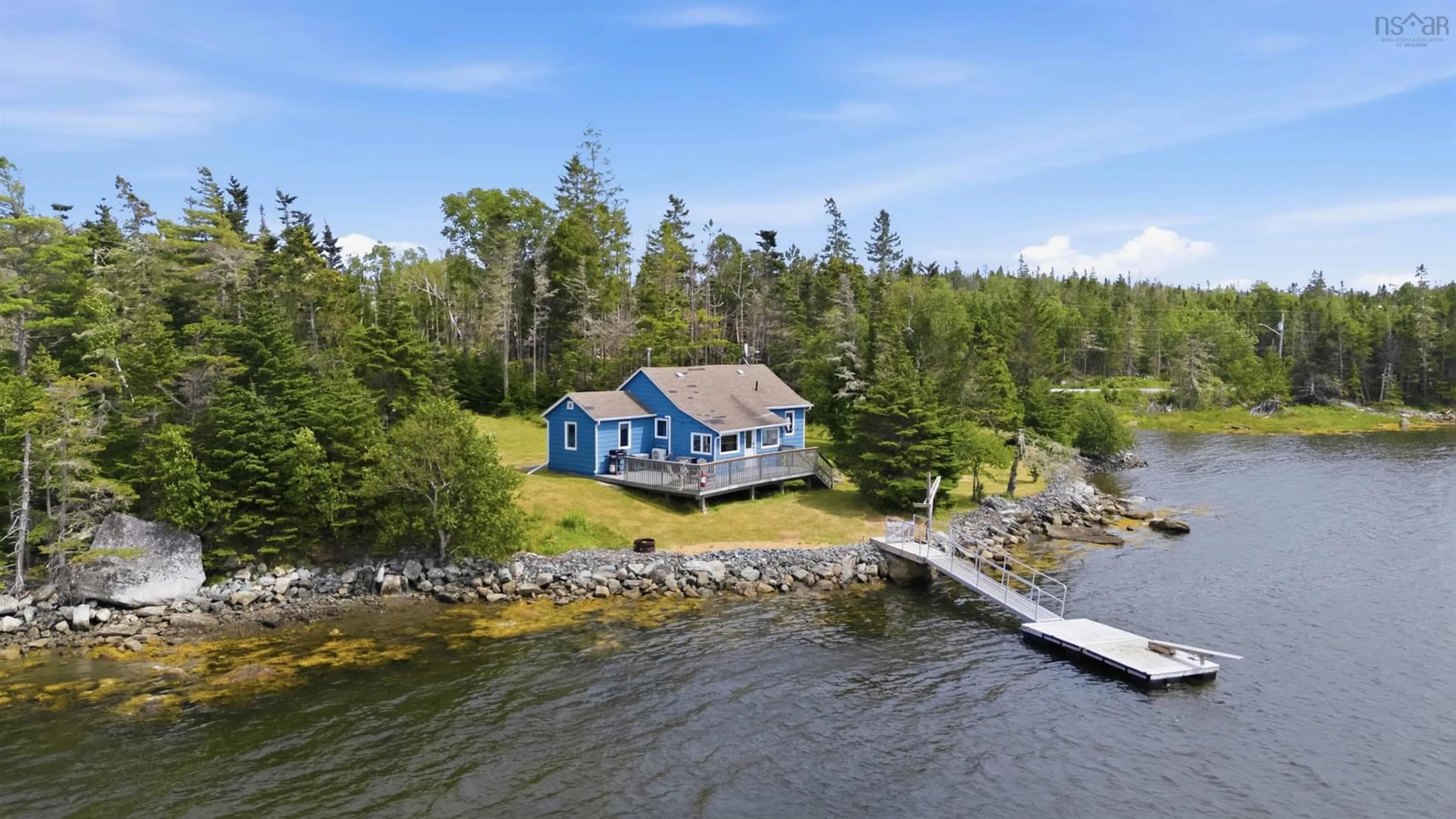 A pic from outside/outdoor area/front of a property/back of a property/a pic from drone, water/lake/river/ocean view for 732 Ostrea Lake Rd, Ostrea Lake Nova Scotia B0J 2L0