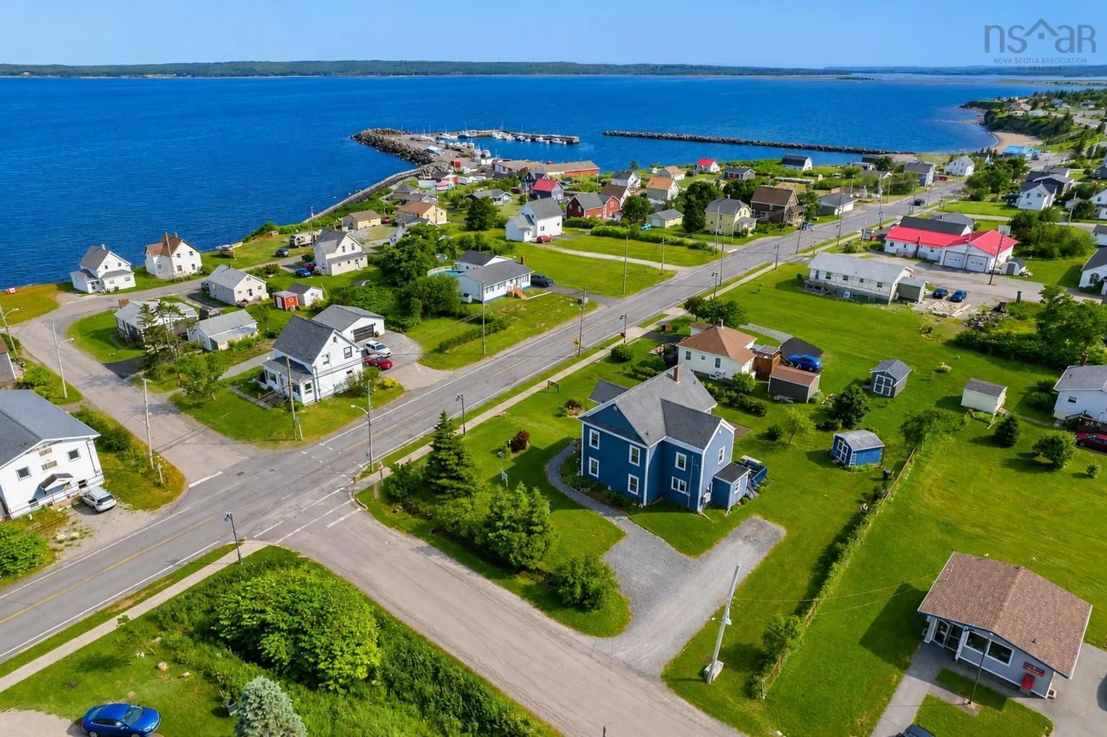 A pic from outside/outdoor area/front of a property/back of a property/a pic from drone, water/lake/river/ocean view for 2652 Morien Hwy, Port Morien Nova Scotia B1B 1C6