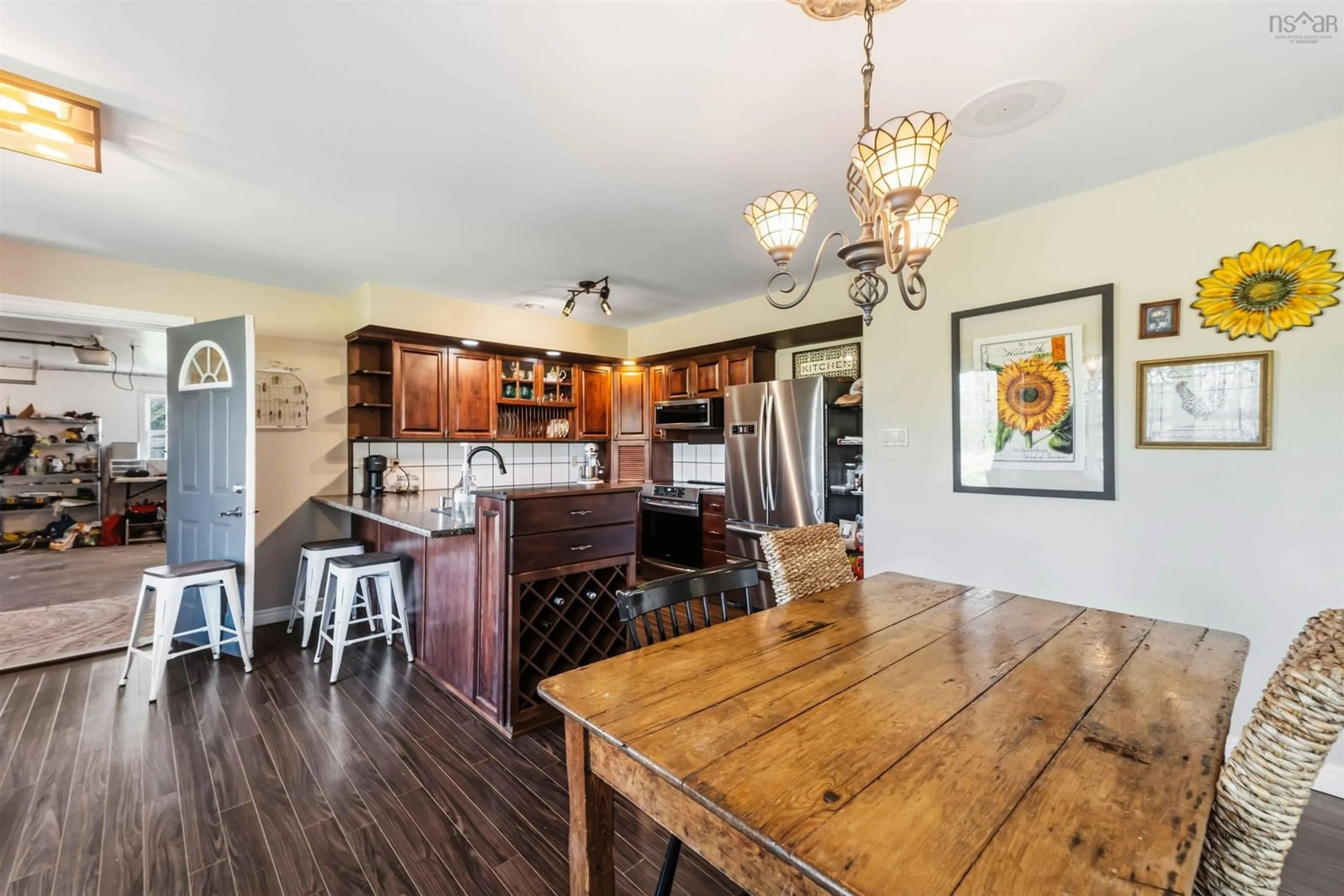 Open concept kitchen, wood/laminate floor for 909 Stronach Mountain Rd, Melvern Square Nova Scotia B0P 1R0