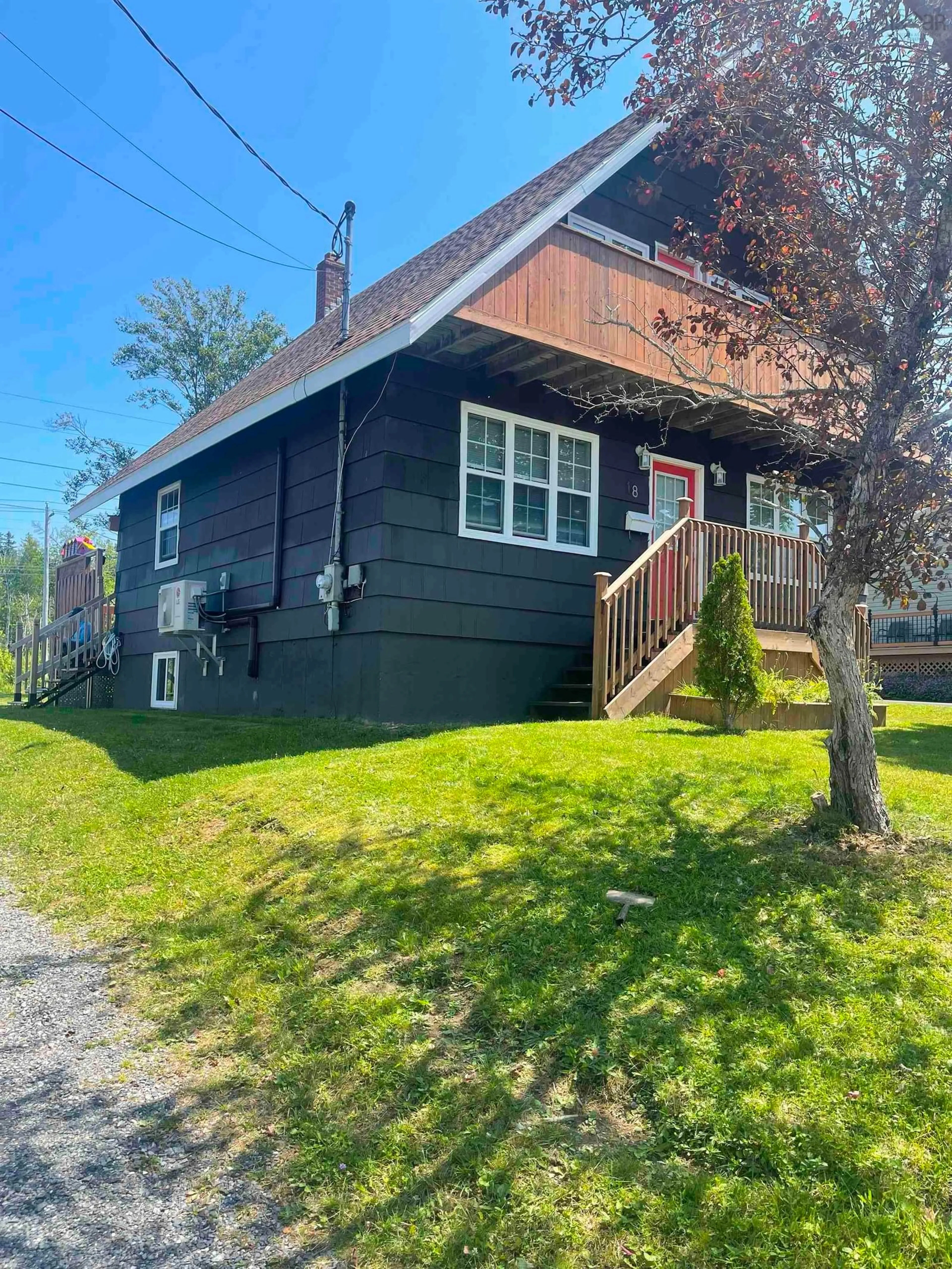 Home with vinyl exterior material, street for 18 Meadowbrook Dr, Sydney Mines Nova Scotia B1V 3E7
