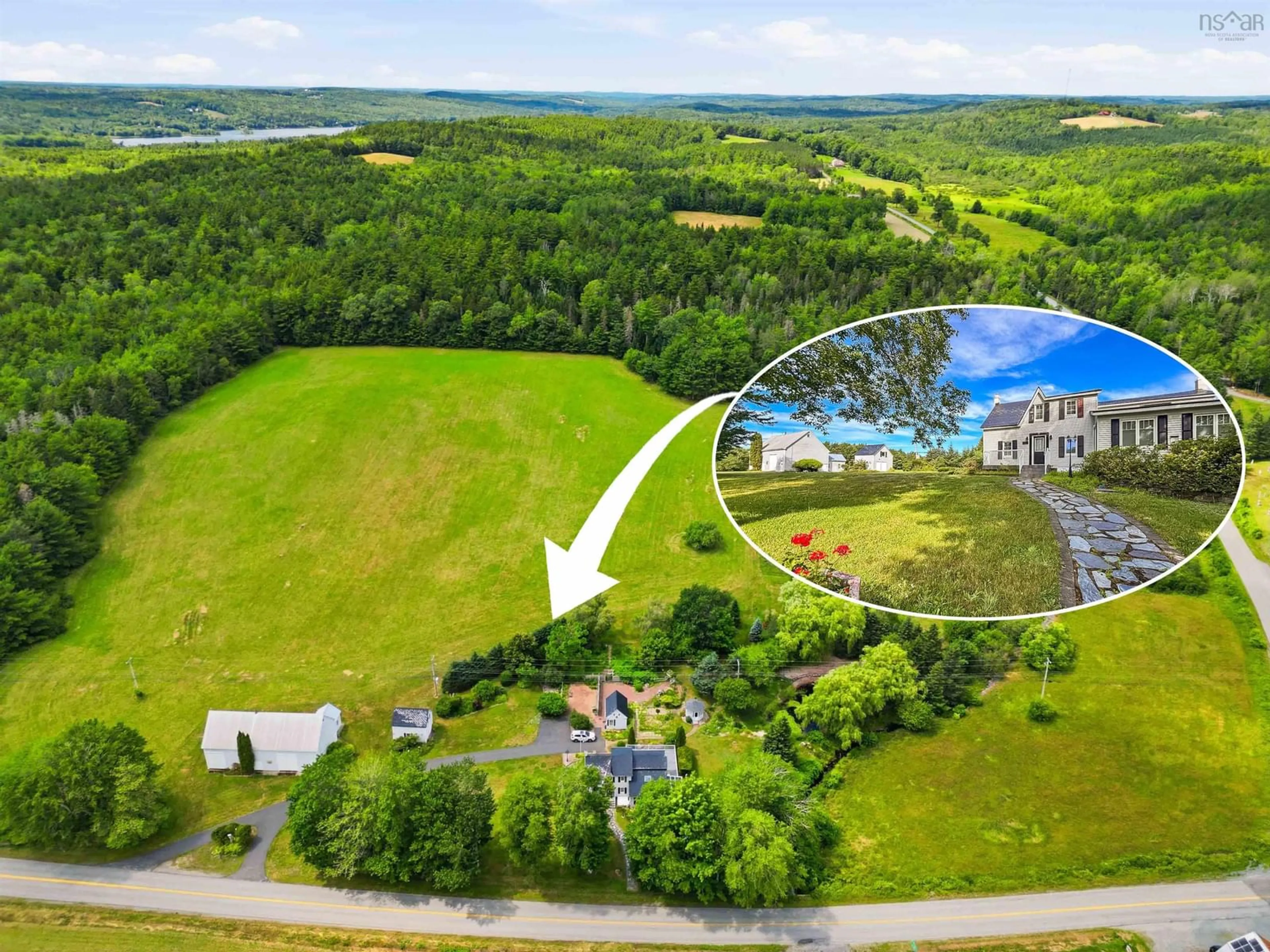 A pic from outside/outdoor area/front of a property/back of a property/a pic from drone, water/lake/river/ocean view for 259 Feeners Corner Rd, West Northfield Nova Scotia B4V 5E4