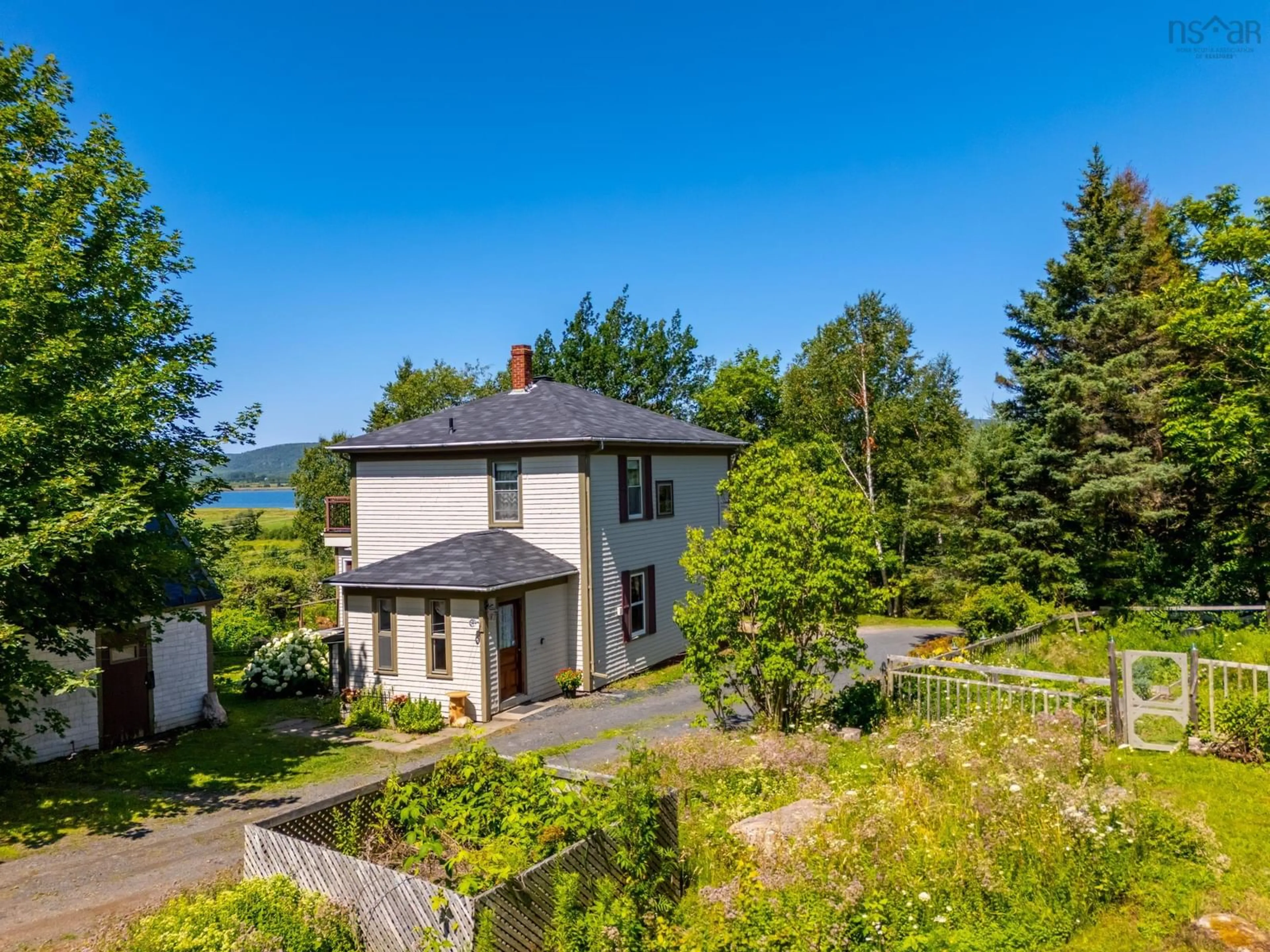 A pic from outside/outdoor area/front of a property/back of a property/a pic from drone, unknown for 3648 Highway 1, Allains Creek Nova Scotia B0S 1A0