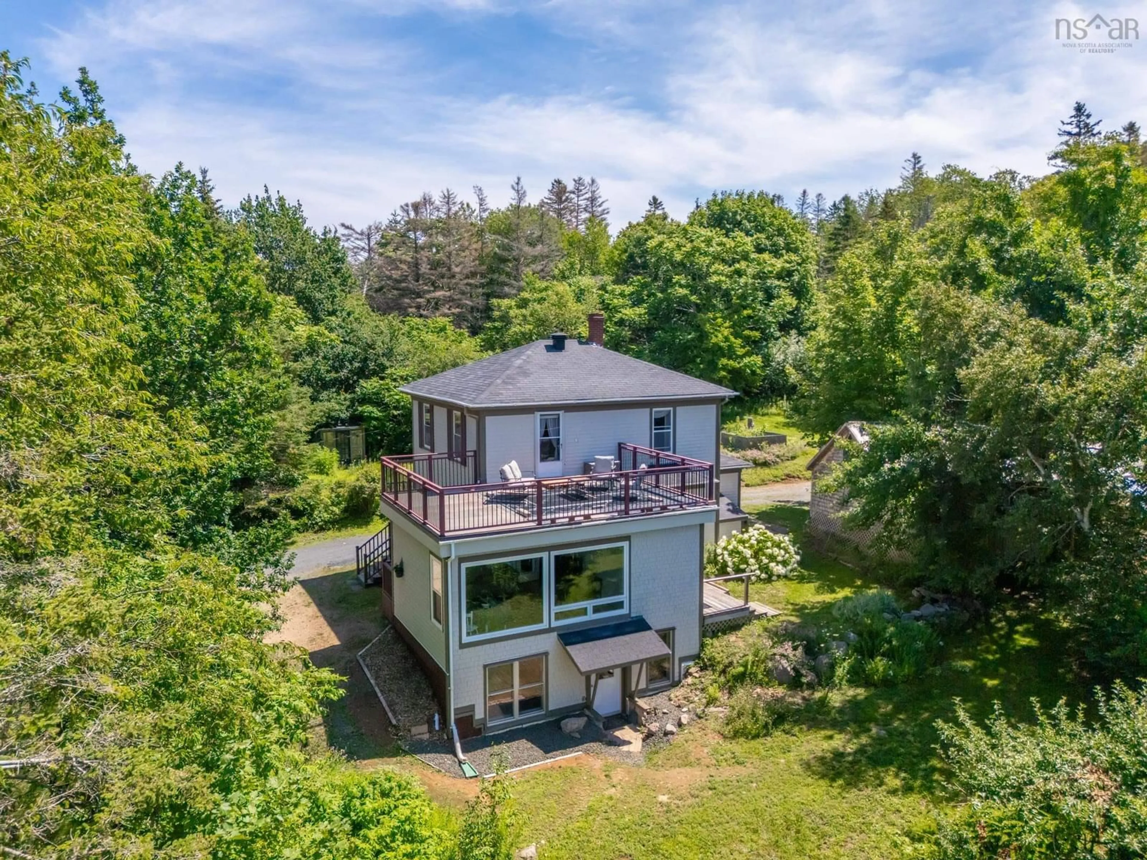 A pic from outside/outdoor area/front of a property/back of a property/a pic from drone, water/lake/river/ocean view for 3648 Highway 1, Allains Creek Nova Scotia B0S 1A0
