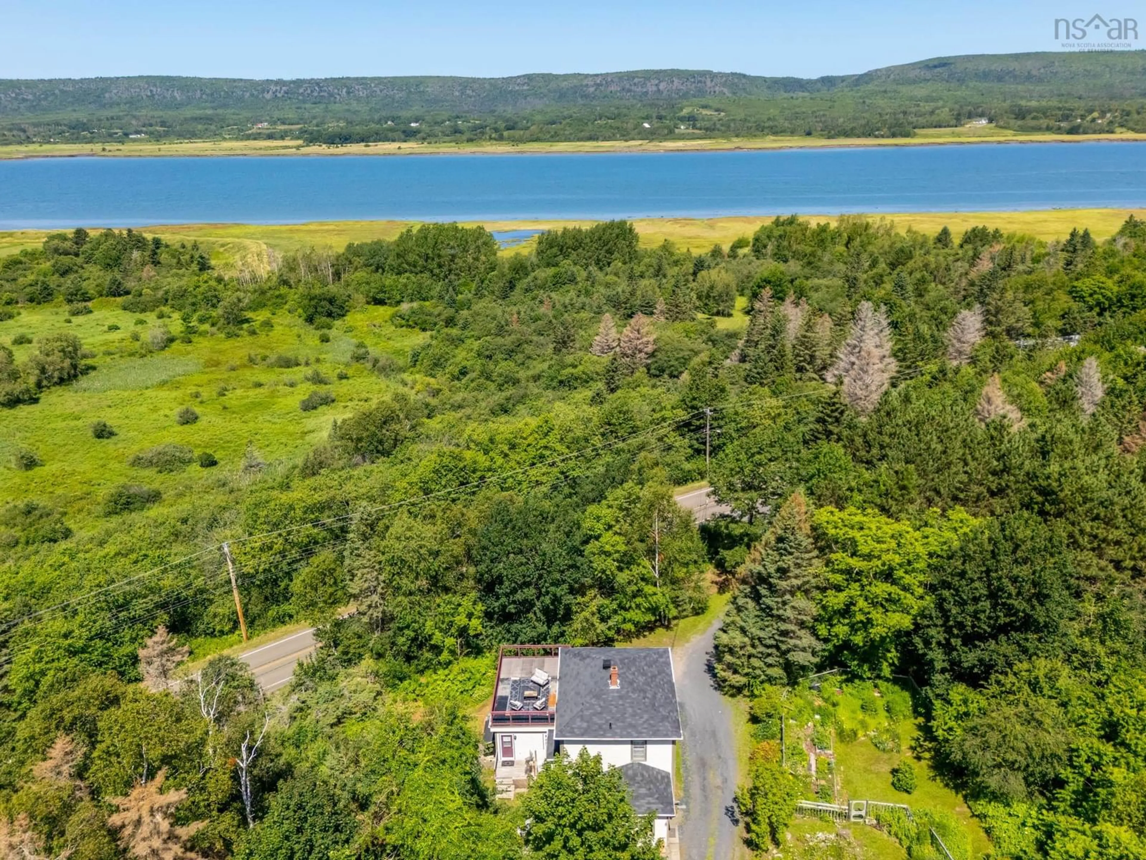 A pic from outside/outdoor area/front of a property/back of a property/a pic from drone, water/lake/river/ocean view for 3648 Highway 1, Allains Creek Nova Scotia B0S 1A0