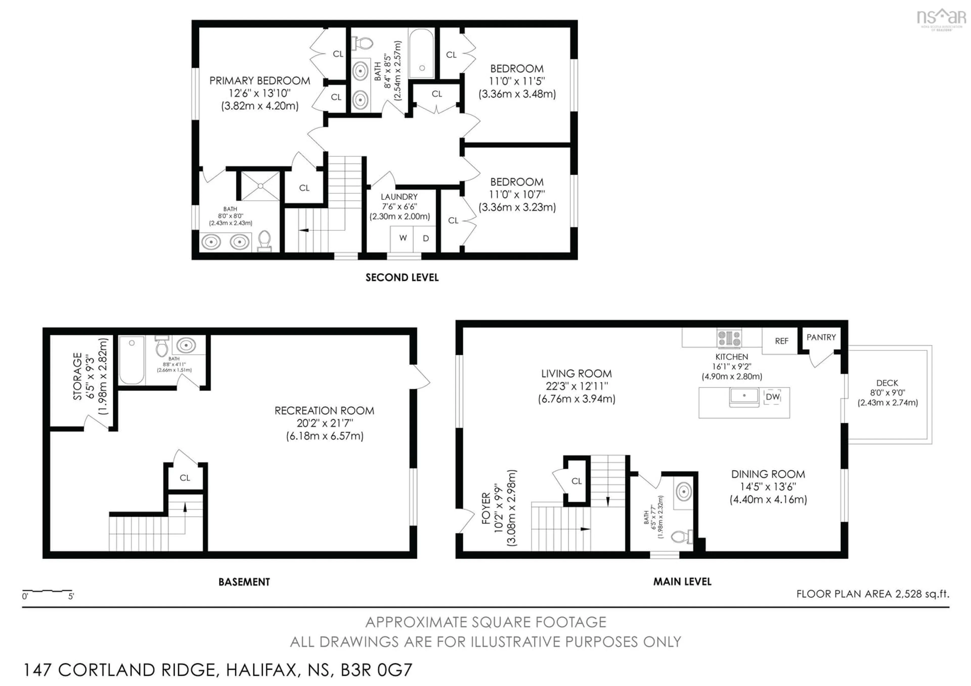Floor plan for 147 Cortland Ridge, Halifax Nova Scotia B3R 0G7