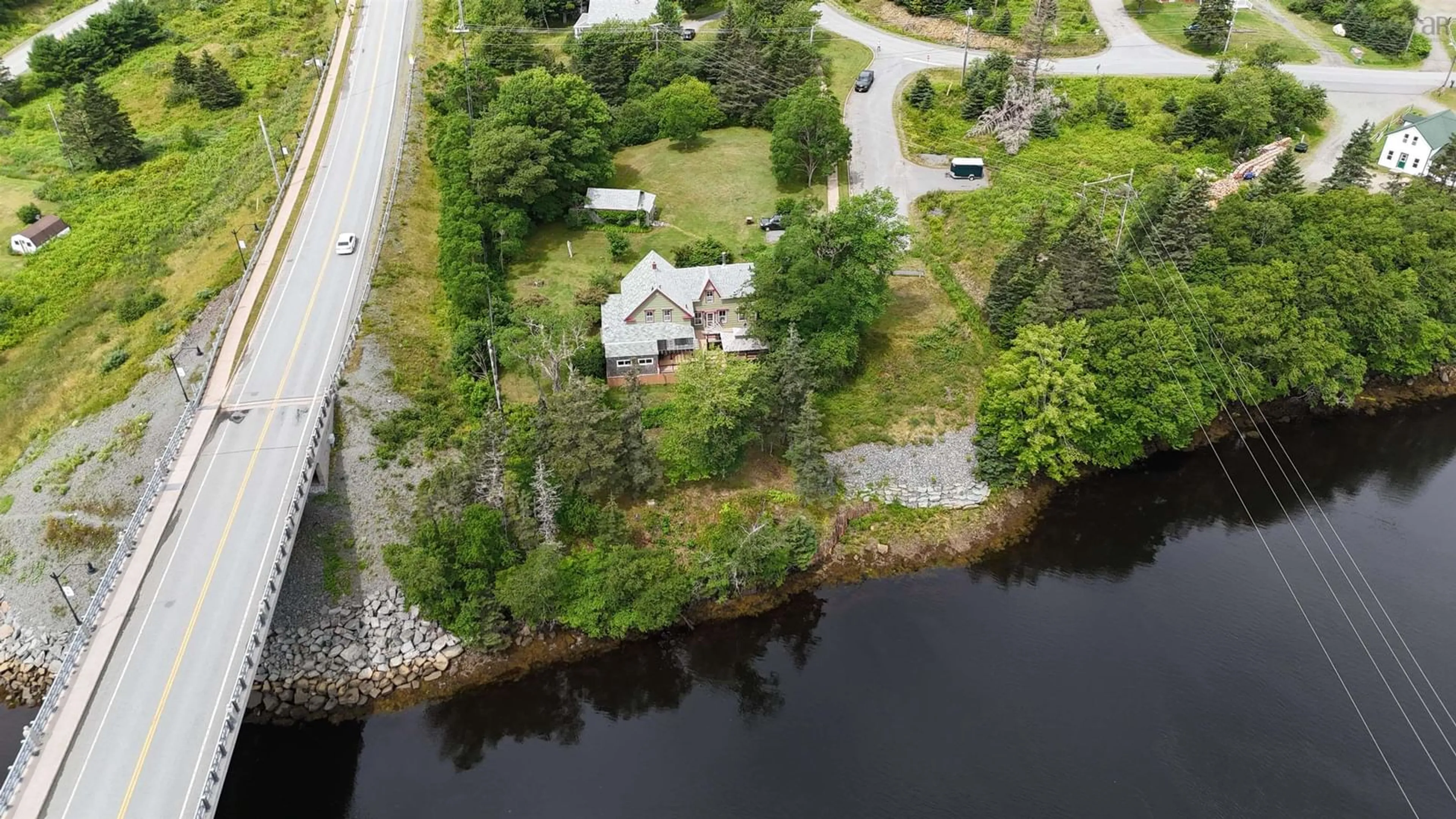 A pic from outside/outdoor area/front of a property/back of a property/a pic from drone, water/lake/river/ocean view for 22 Hogg Lane, Sheet Harbour Nova Scotia B0J 3B0