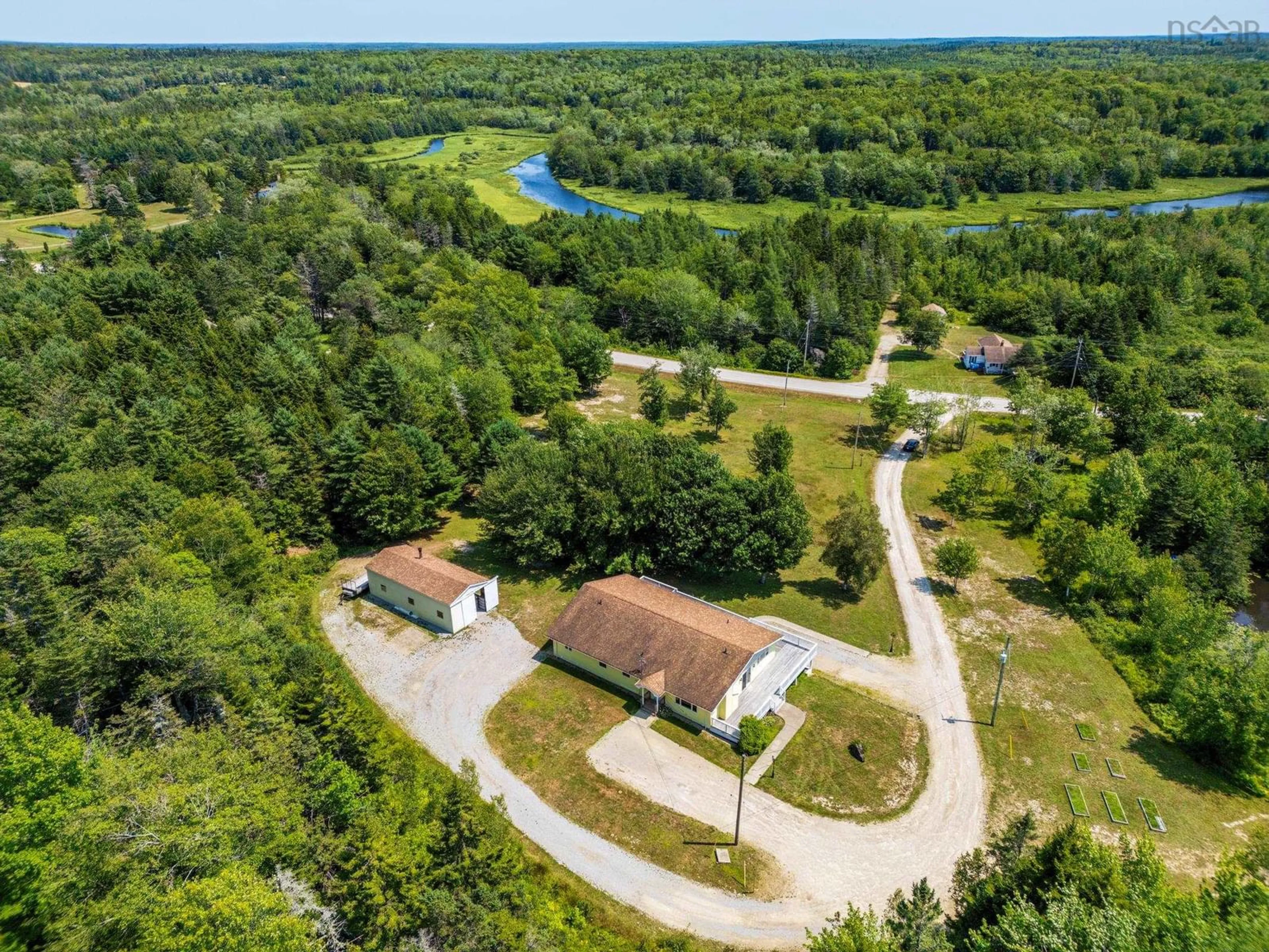 A pic from outside/outdoor area/front of a property/back of a property/a pic from drone, water/lake/river/ocean view for 2977 Highway 340, Yarmouth Nova Scotia B5A 5P1