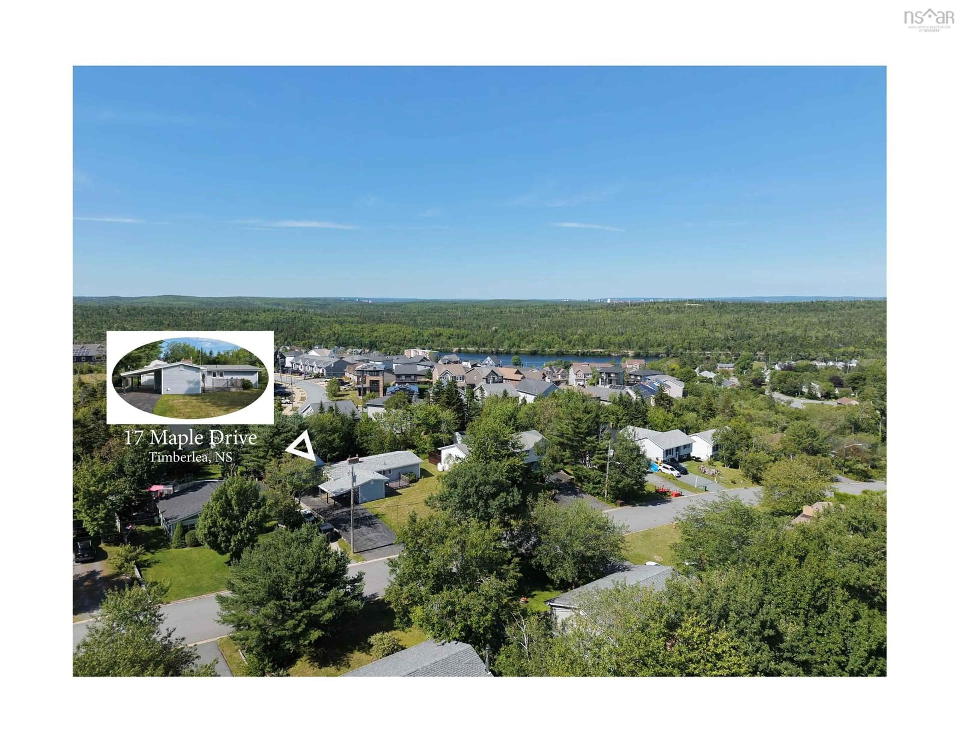 A pic from outside/outdoor area/front of a property/back of a property/a pic from drone, water/lake/river/ocean view for 17 Maple Dr, Timberlea Nova Scotia B3T 1C2
