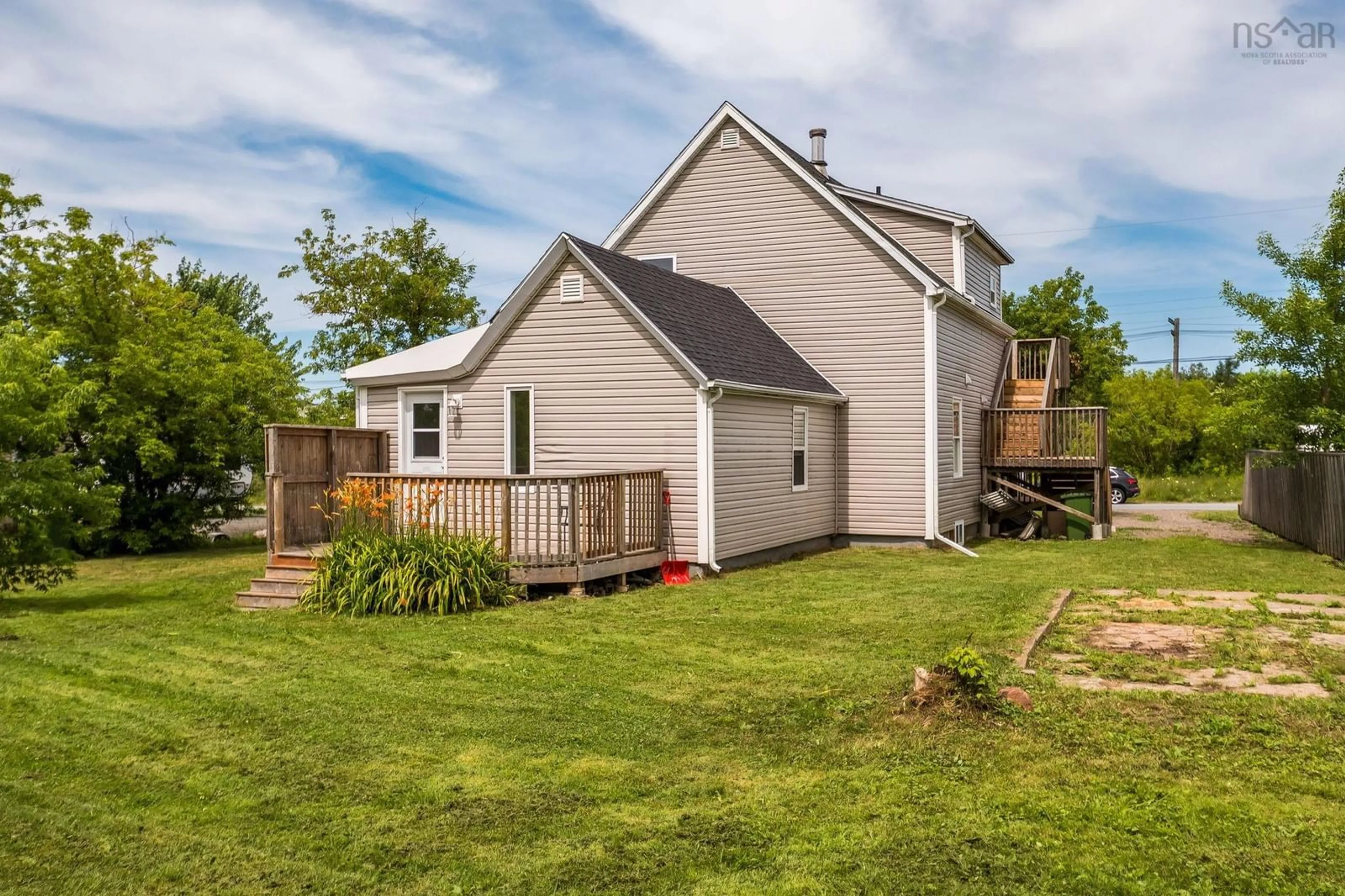 Home with vinyl exterior material, street for 219 George St, Stewiacke Nova Scotia B0N 2J0