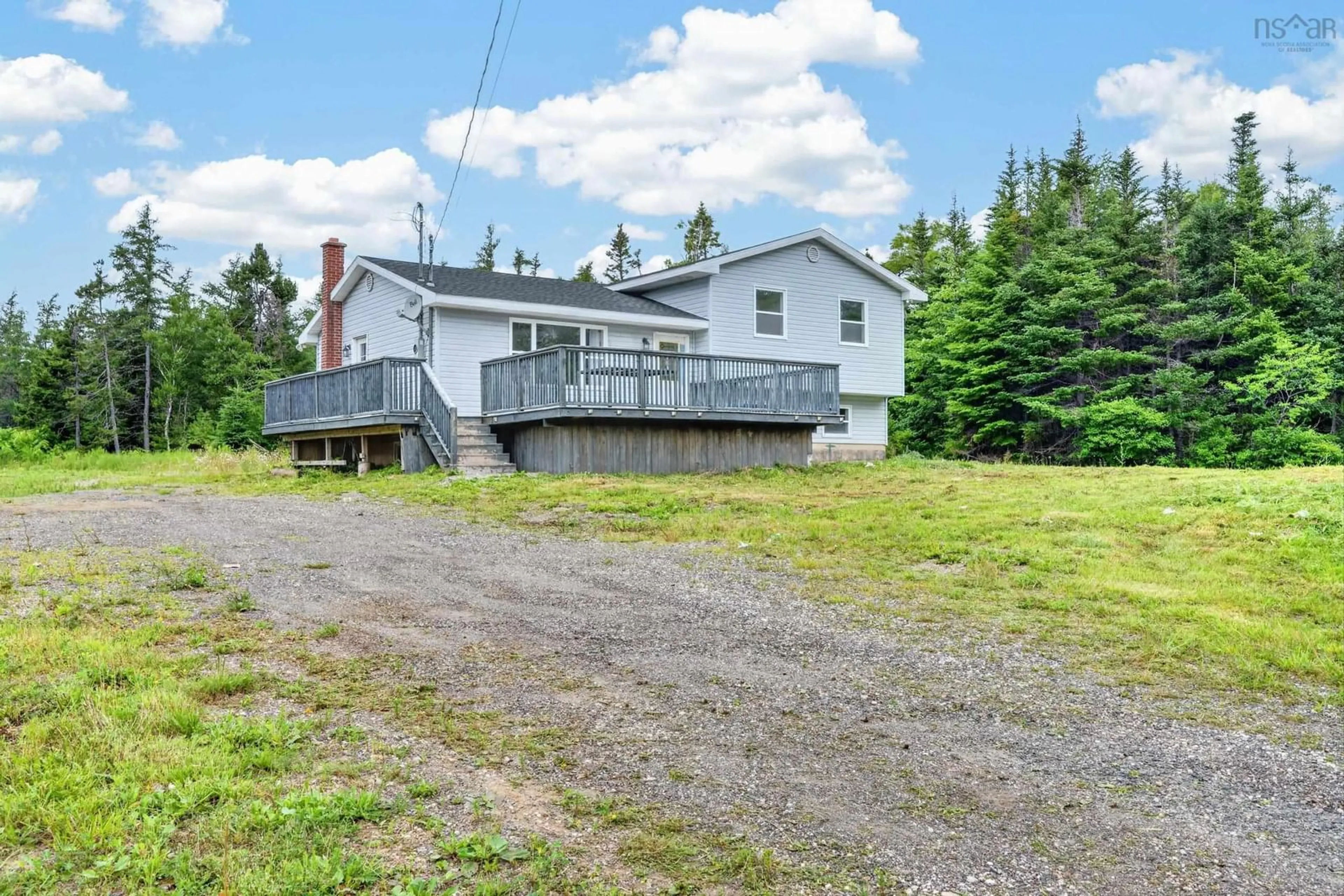 A pic from outside/outdoor area/front of a property/back of a property/a pic from drone, unknown for 3262 Highway 255 Hwy, Port Morien Nova Scotia B1B 1T9