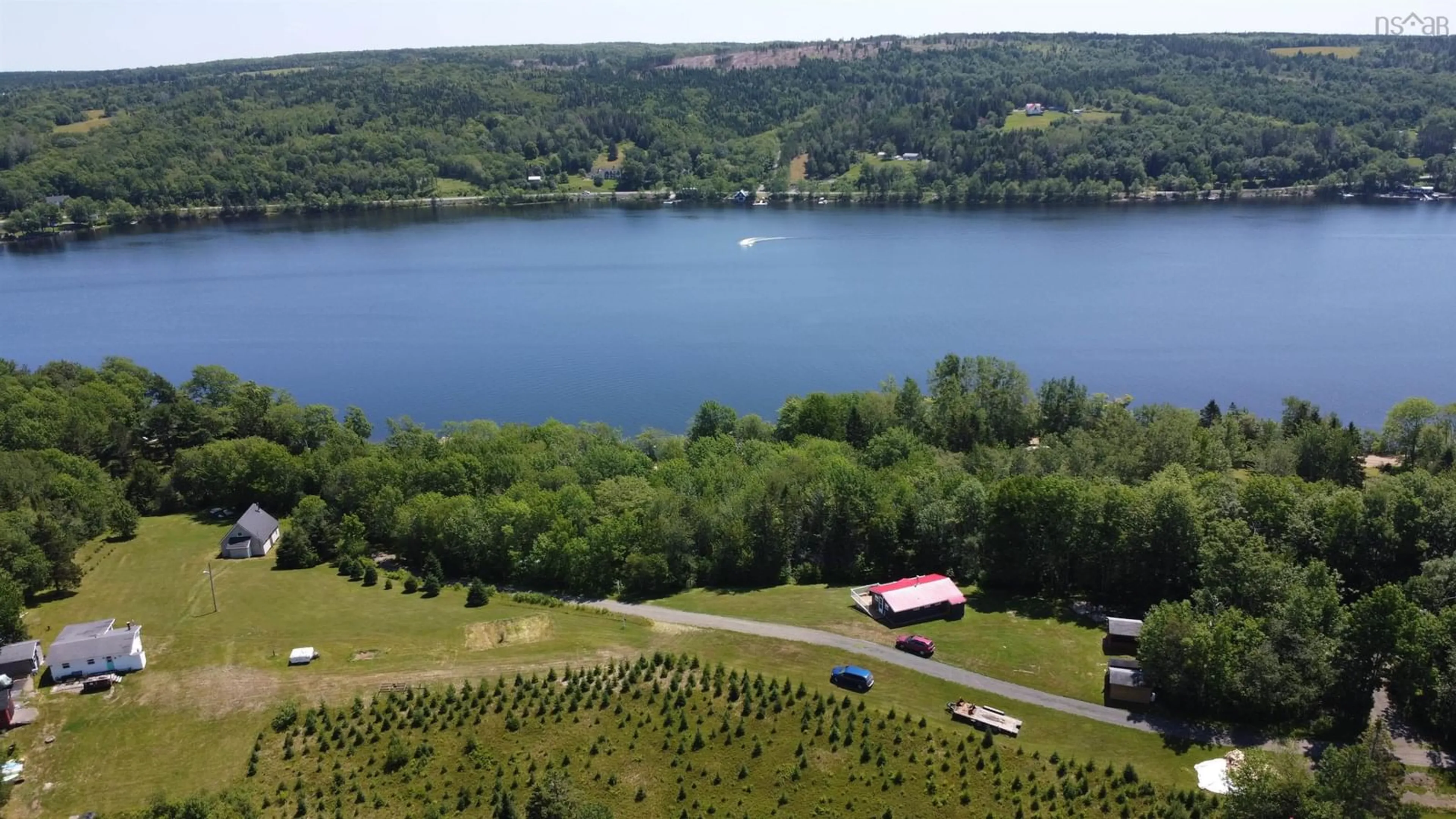 A pic from outside/outdoor area/front of a property/back of a property/a pic from drone, water/lake/river/ocean view for 37 Eagle Rd, West Lochaber Nova Scotia B2G 2L3