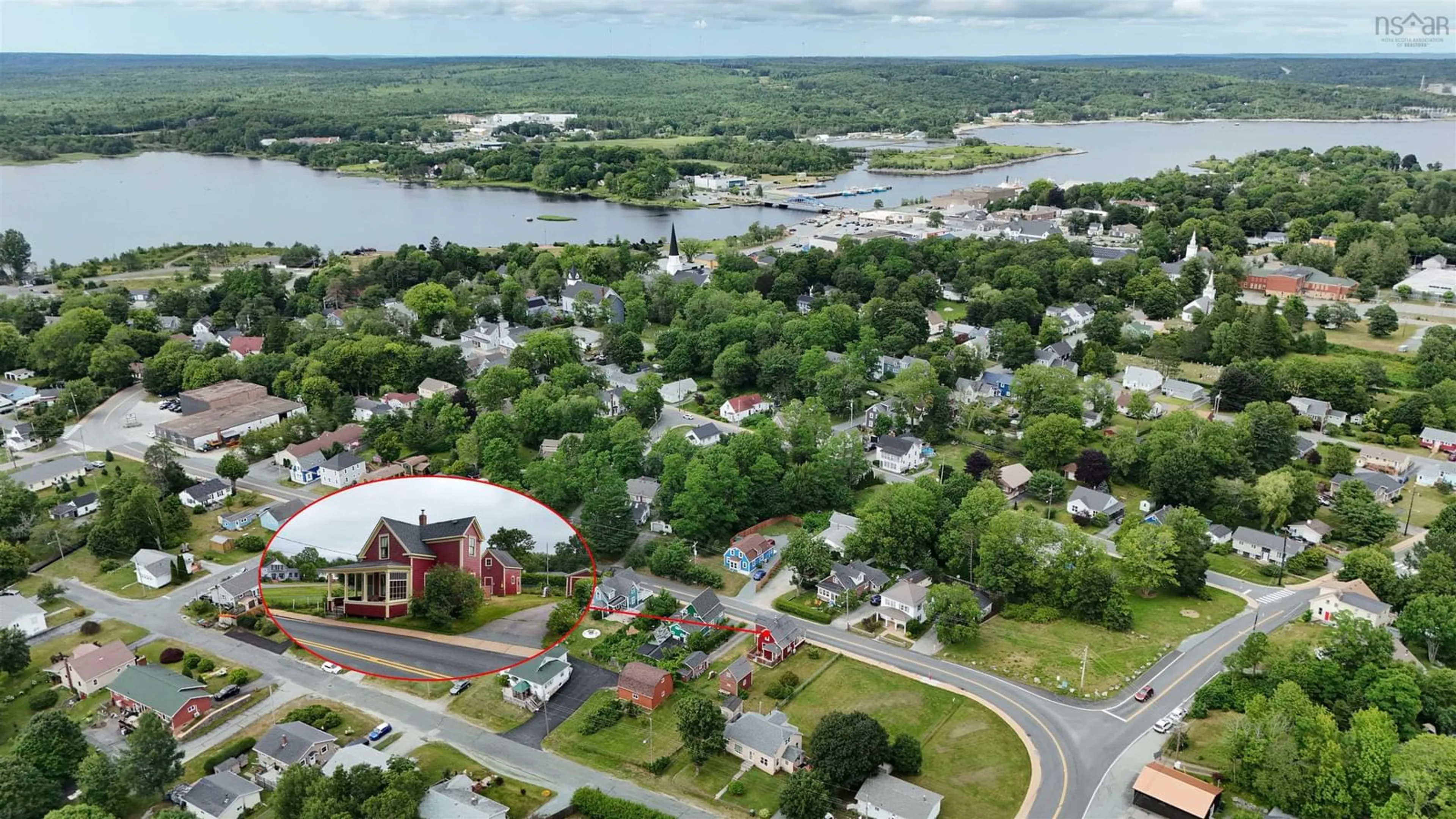 A pic from outside/outdoor area/front of a property/back of a property/a pic from drone, water/lake/river/ocean view for 148 Payzant St, Liverpool Nova Scotia B0T 1K0