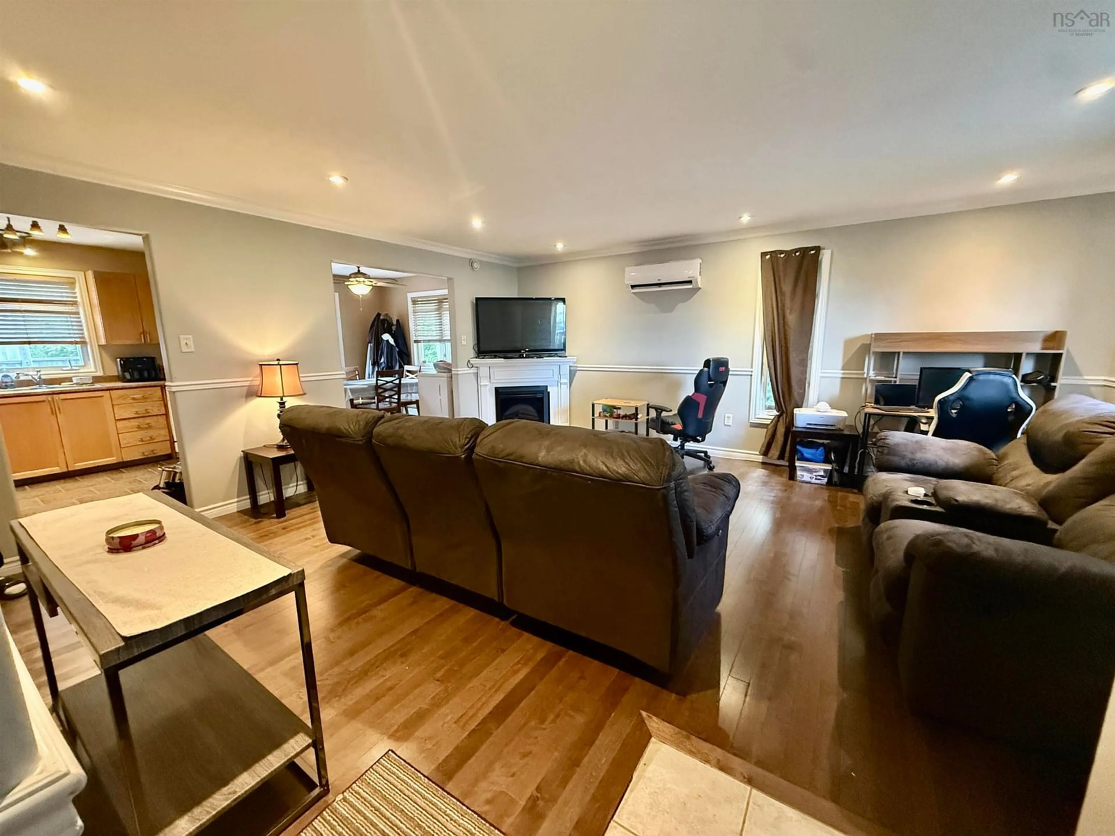 Living room with furniture, wood/laminate floor for 6 Beacon St, Dartmouth Nova Scotia B2Y 1Y2
