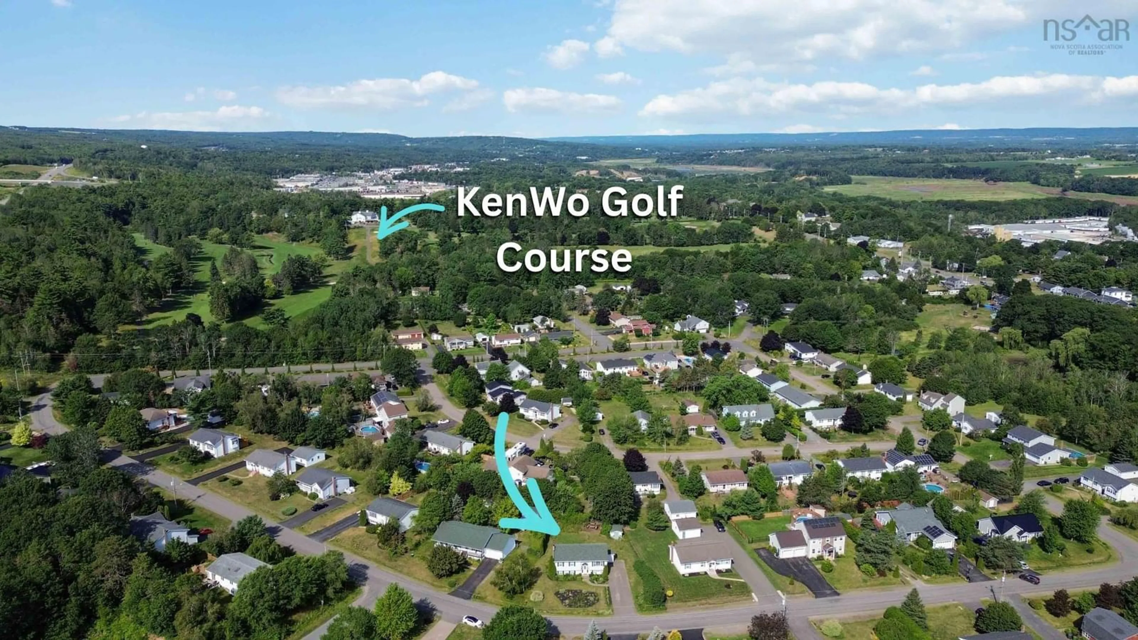 A pic from outside/outdoor area/front of a property/back of a property/a pic from drone, water/lake/river/ocean view for 1030 Club Cres, New Minas Nova Scotia B4N 4Z5
