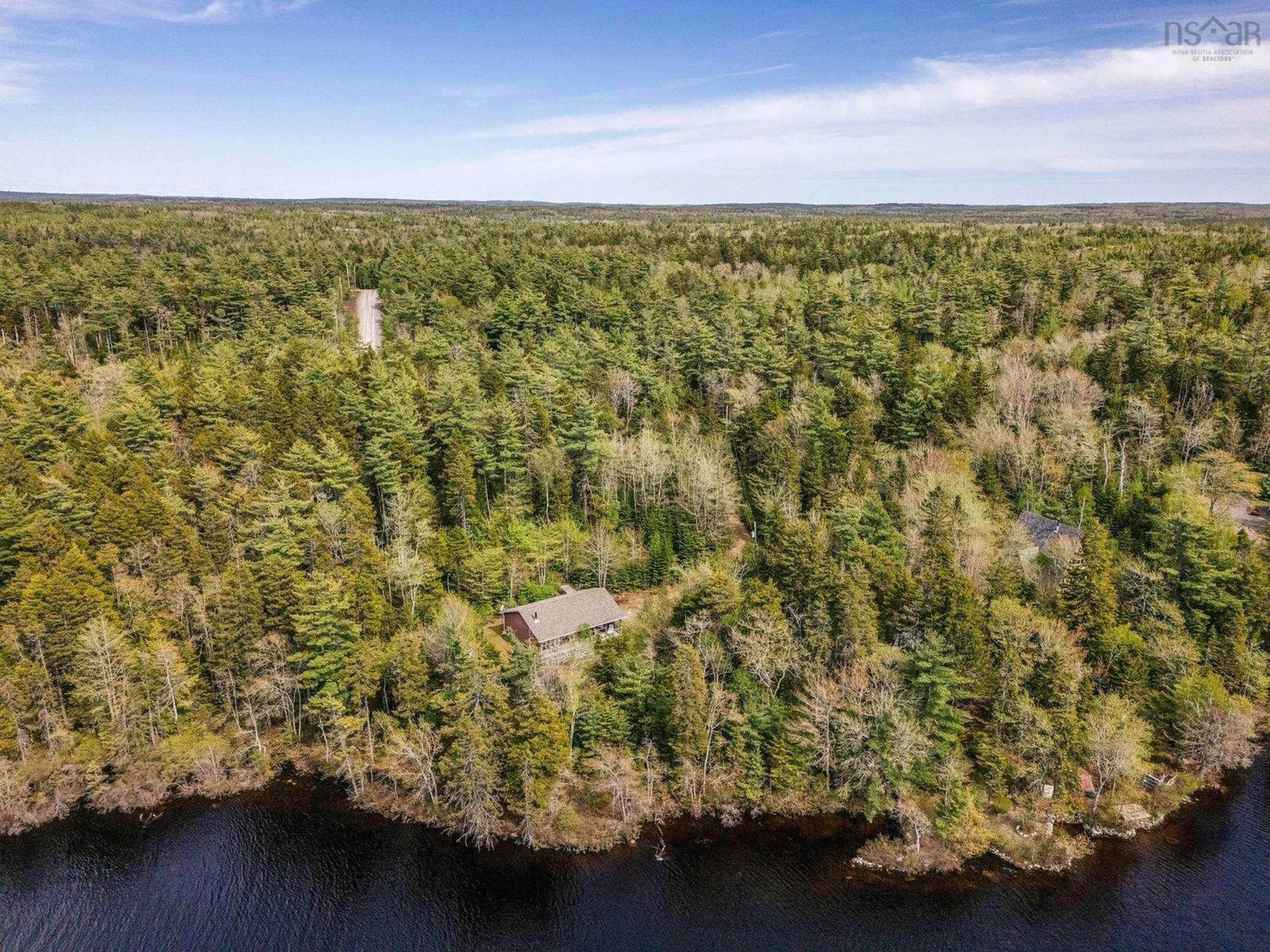 A pic from outside/outdoor area/front of a property/back of a property/a pic from drone, water/lake/river/ocean view for 469 Loon Lake Dr, Lake Paul Nova Scotia B0P 1C0