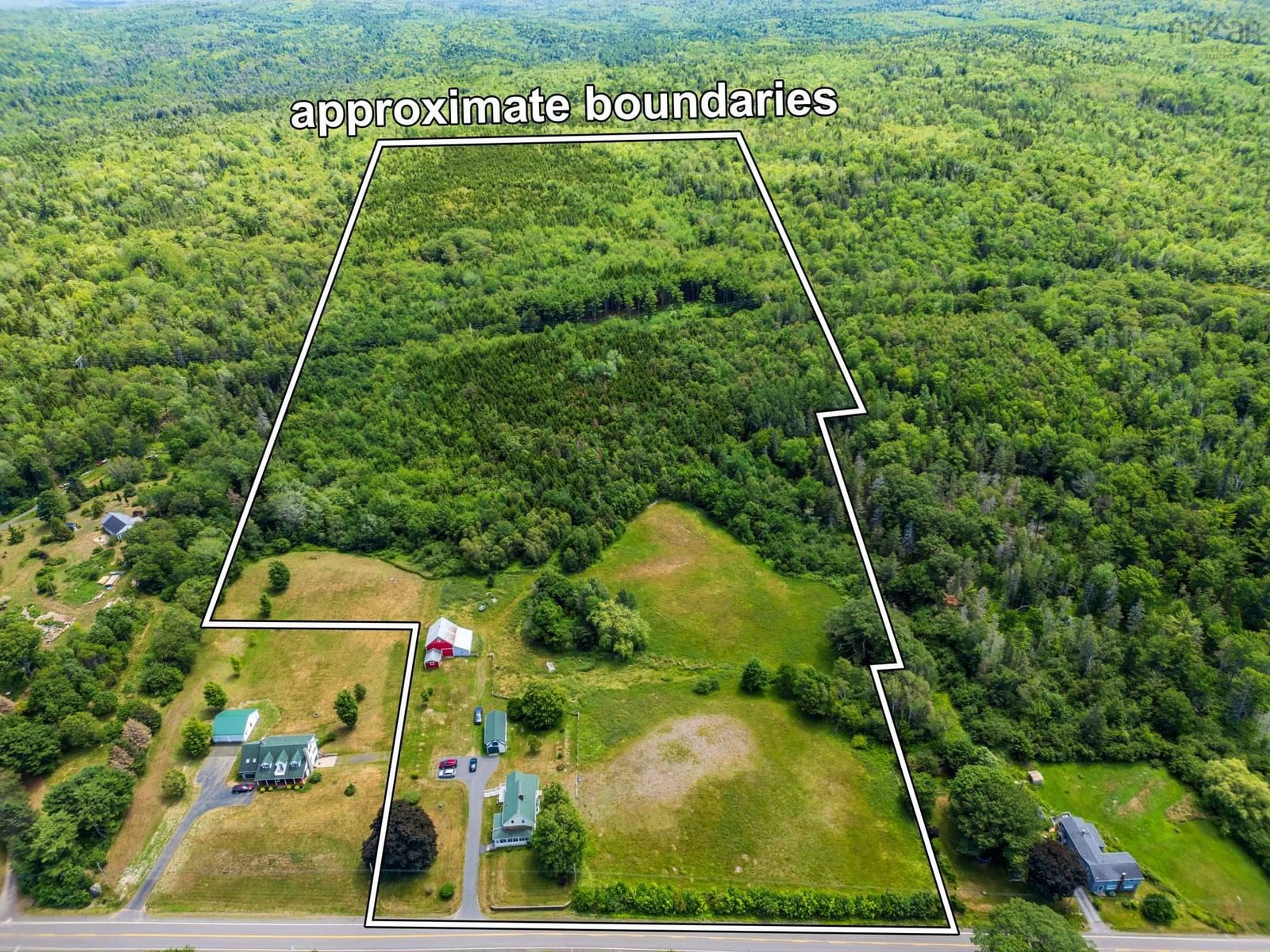 A pic from outside/outdoor area/front of a property/back of a property/a pic from drone, mountain view for 1588 Highway 201, Round Hill Nova Scotia B0S 1A0