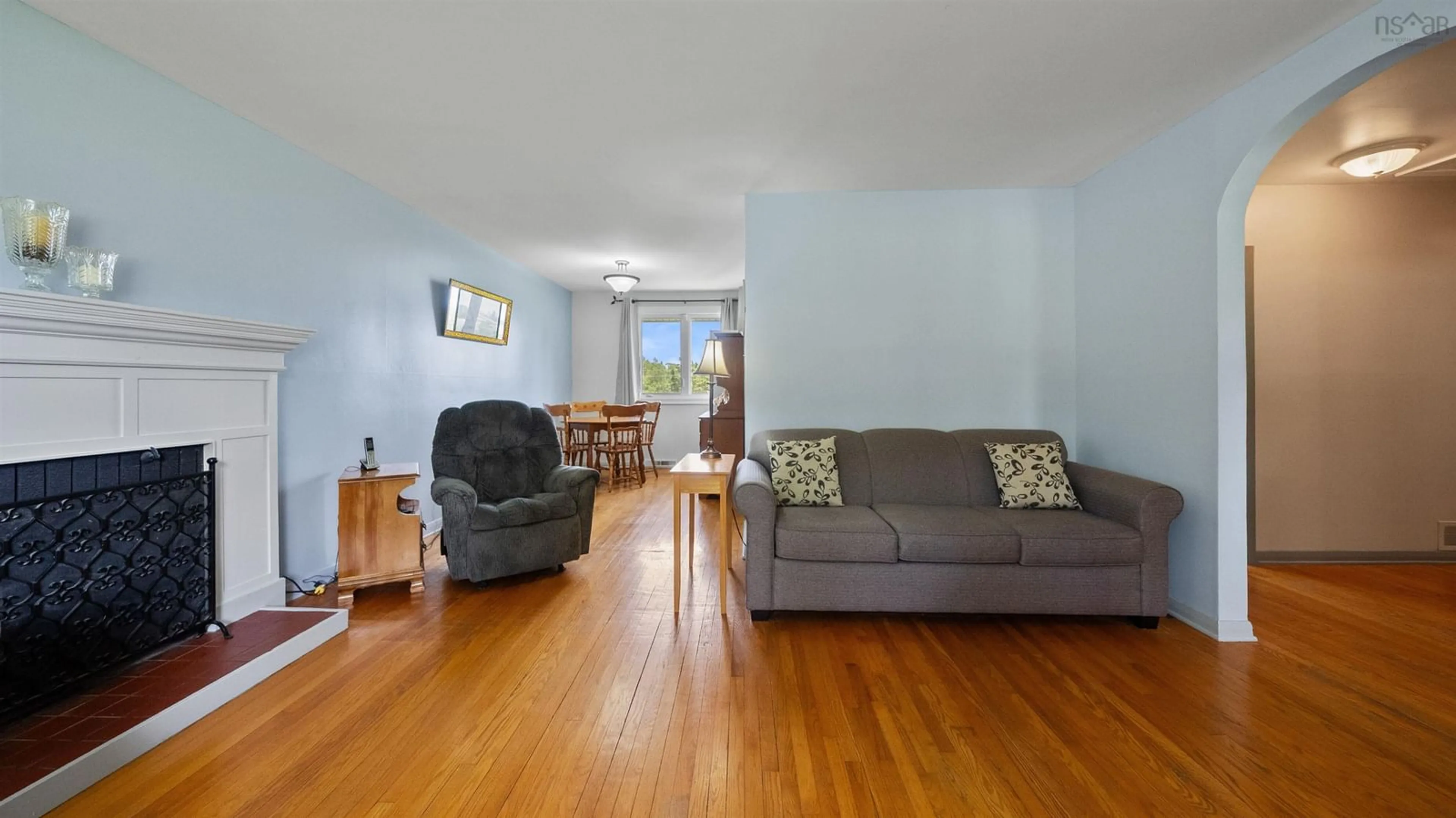 Living room with furniture, wood/laminate floor for 13 Muriel Ave, Dartmouth Nova Scotia B2W 2E4