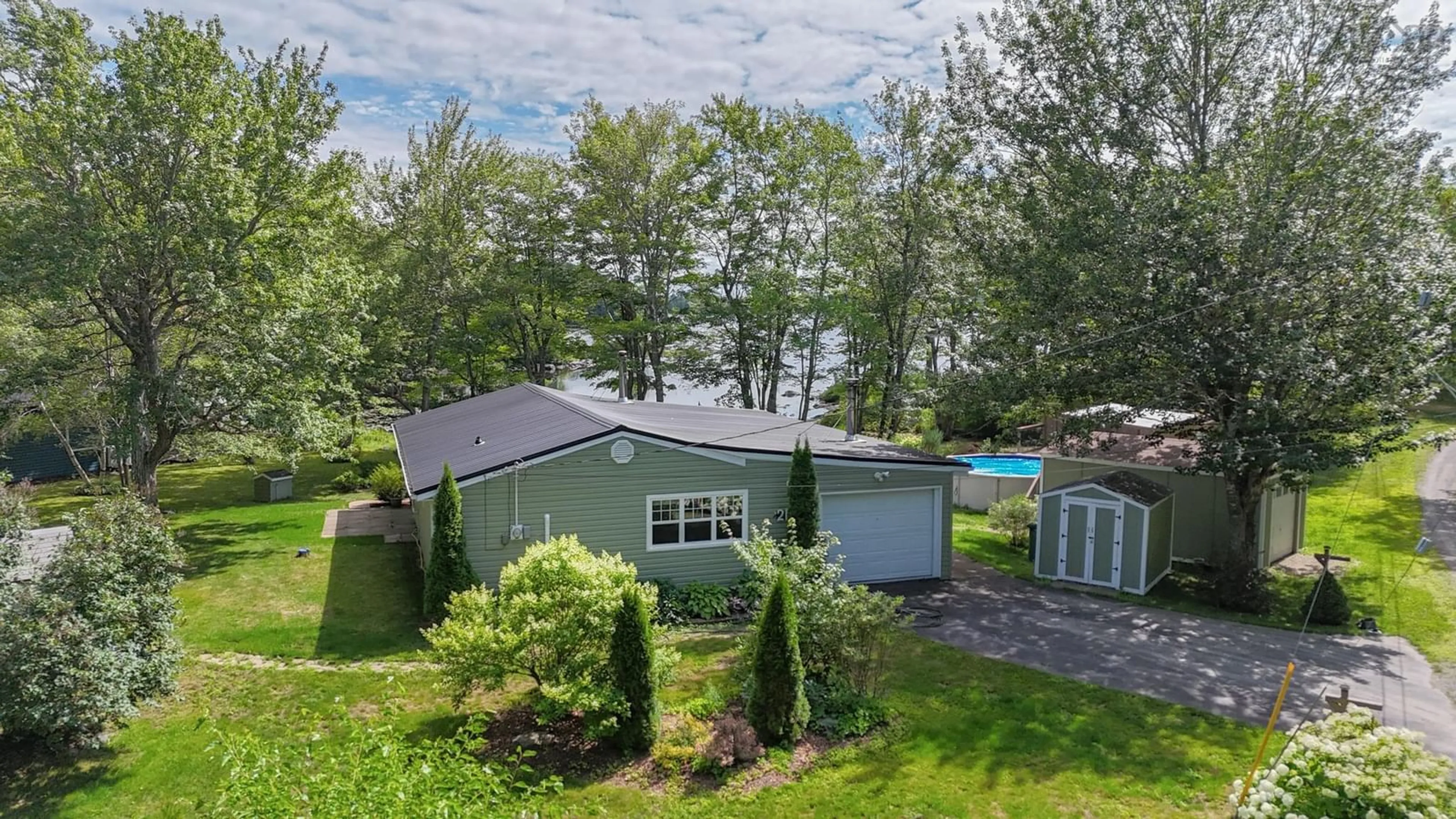 A pic from outside/outdoor area/front of a property/back of a property/a pic from drone, water/lake/river/ocean view for 21 Lakeview Rd, Hemford Nova Scotia B0R 1E0