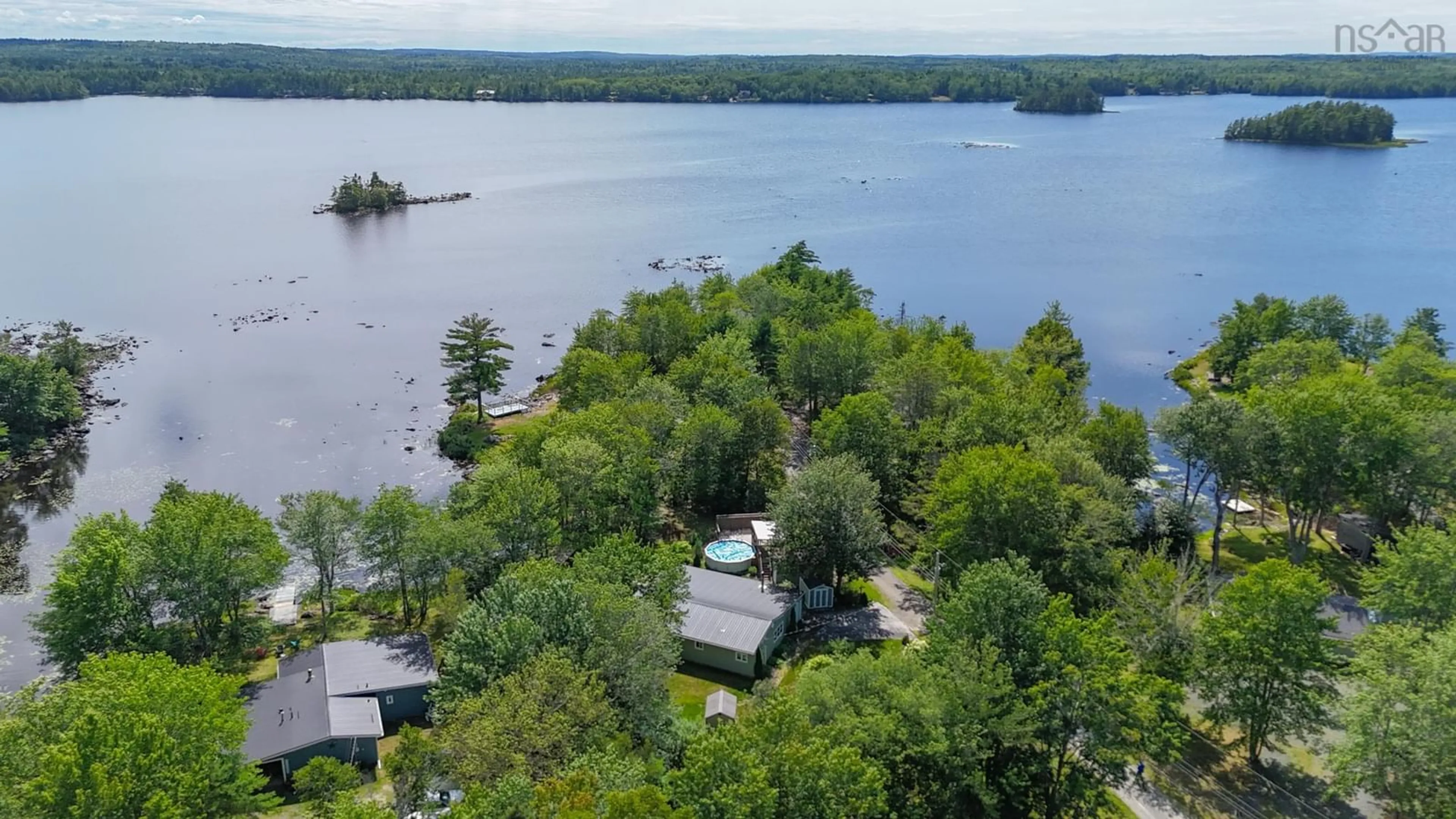 A pic from outside/outdoor area/front of a property/back of a property/a pic from drone, water/lake/river/ocean view for 21 Lakeview Rd, Hemford Nova Scotia B0R 1E0
