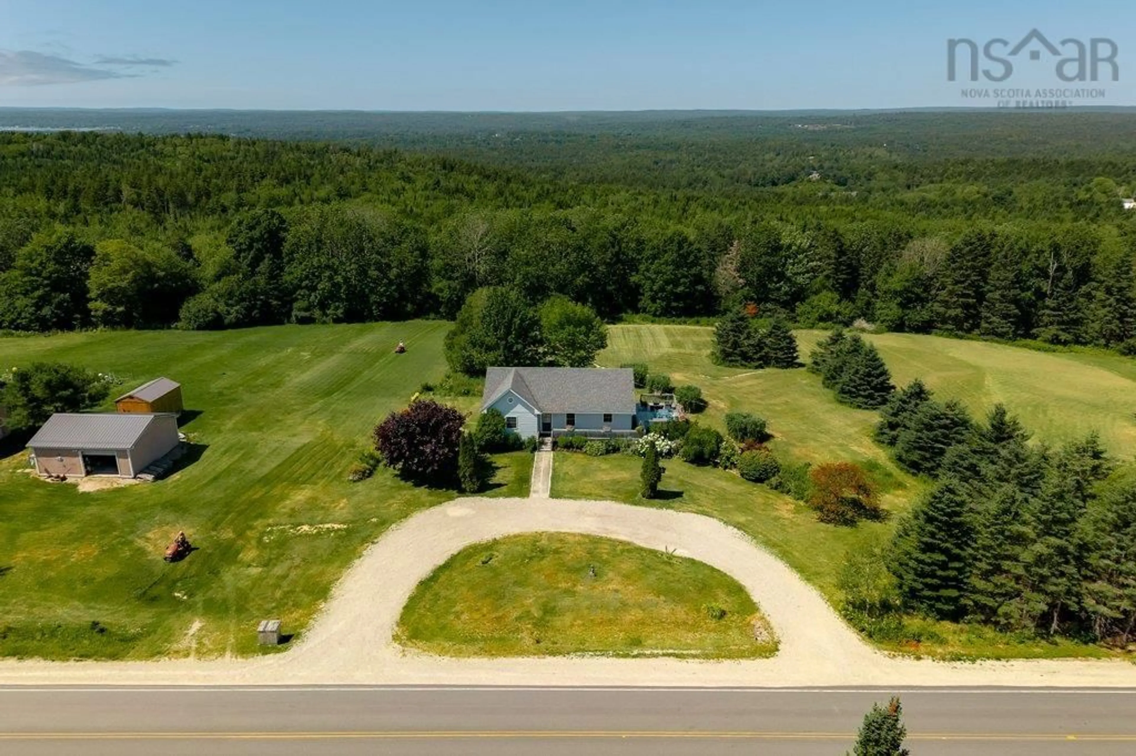 A pic from outside/outdoor area/front of a property/back of a property/a pic from drone, unknown for 349 Highway 14, Robinsons Corner Nova Scotia B0J 1J0