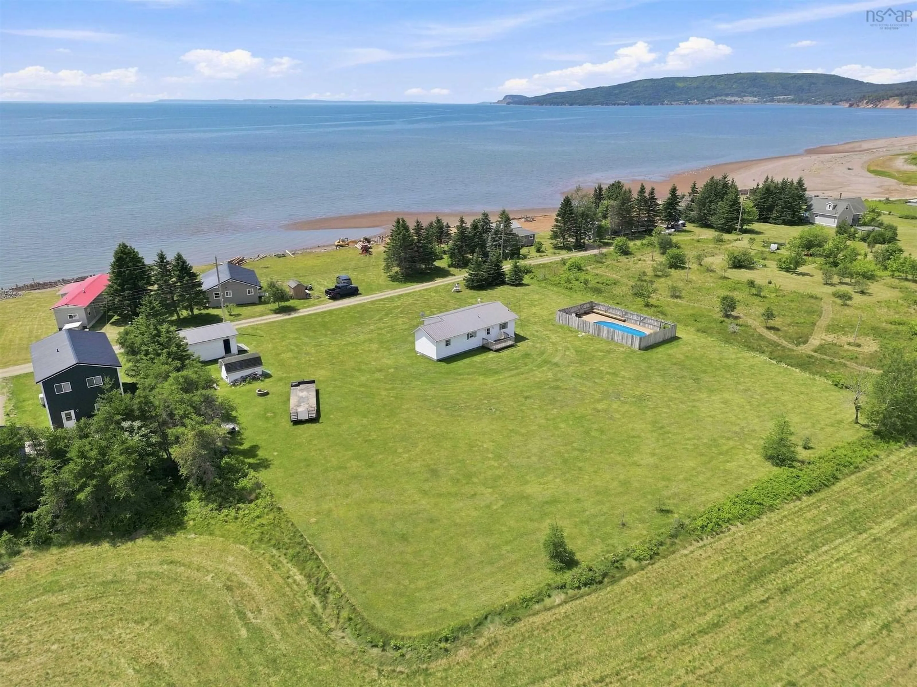 A pic from outside/outdoor area/front of a property/back of a property/a pic from drone, water/lake/river/ocean view for 74 Brickhills Lane, Economy Nova Scotia B0M 1B0