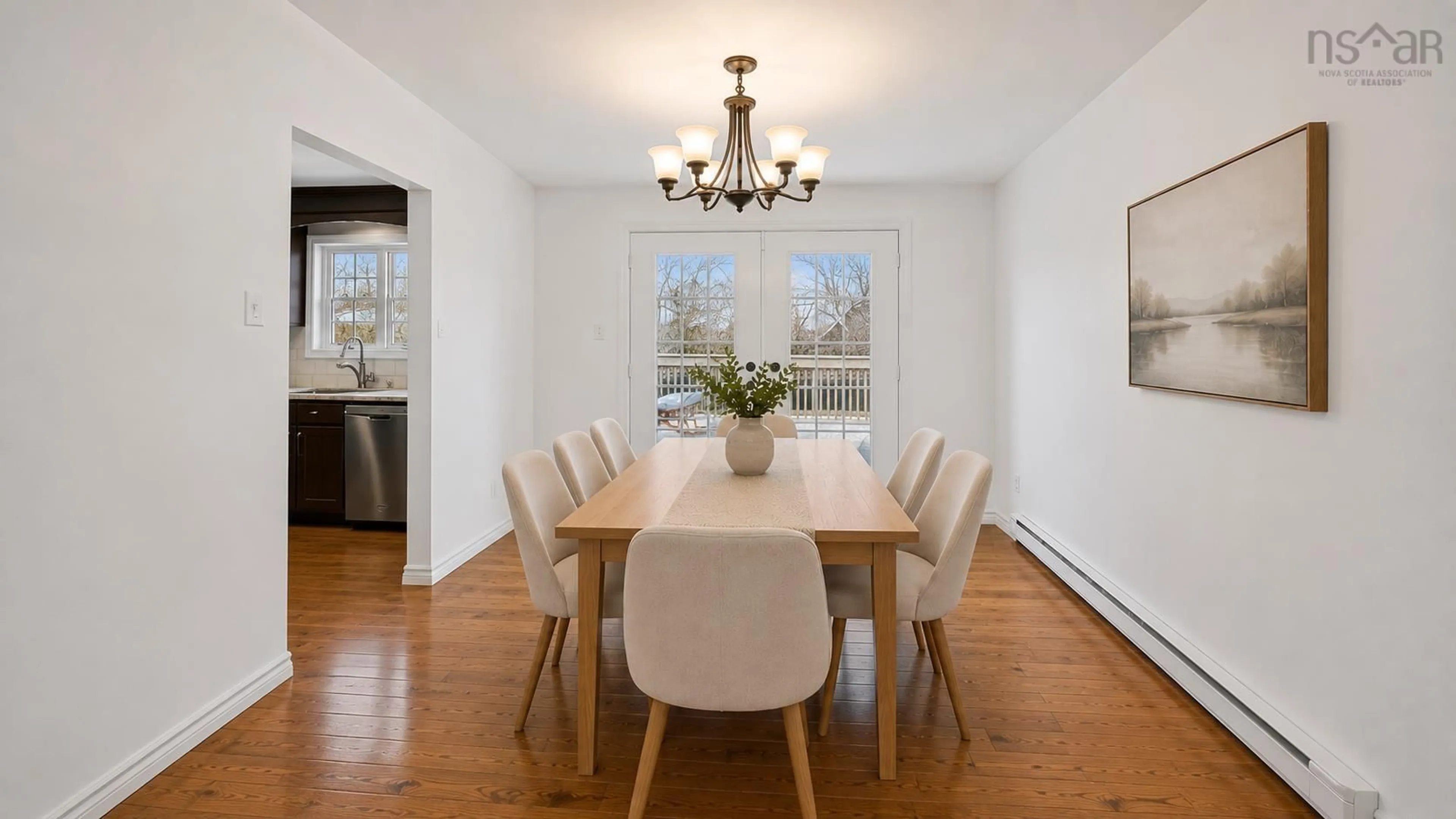 Dining room, wood/laminate floor for 1999 Old Sambro Rd, Williamswood Nova Scotia B3V 1B9