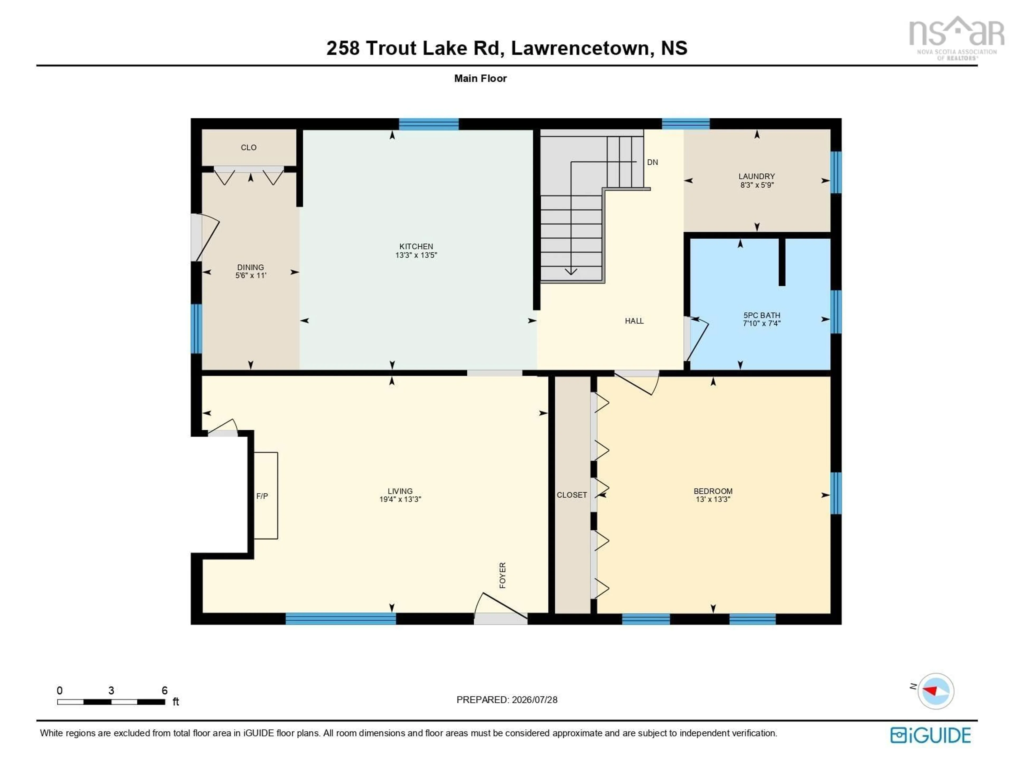 Floor plan for 258 Trout Lake Road, West Inglisville Nova Scotia B0S 1M0