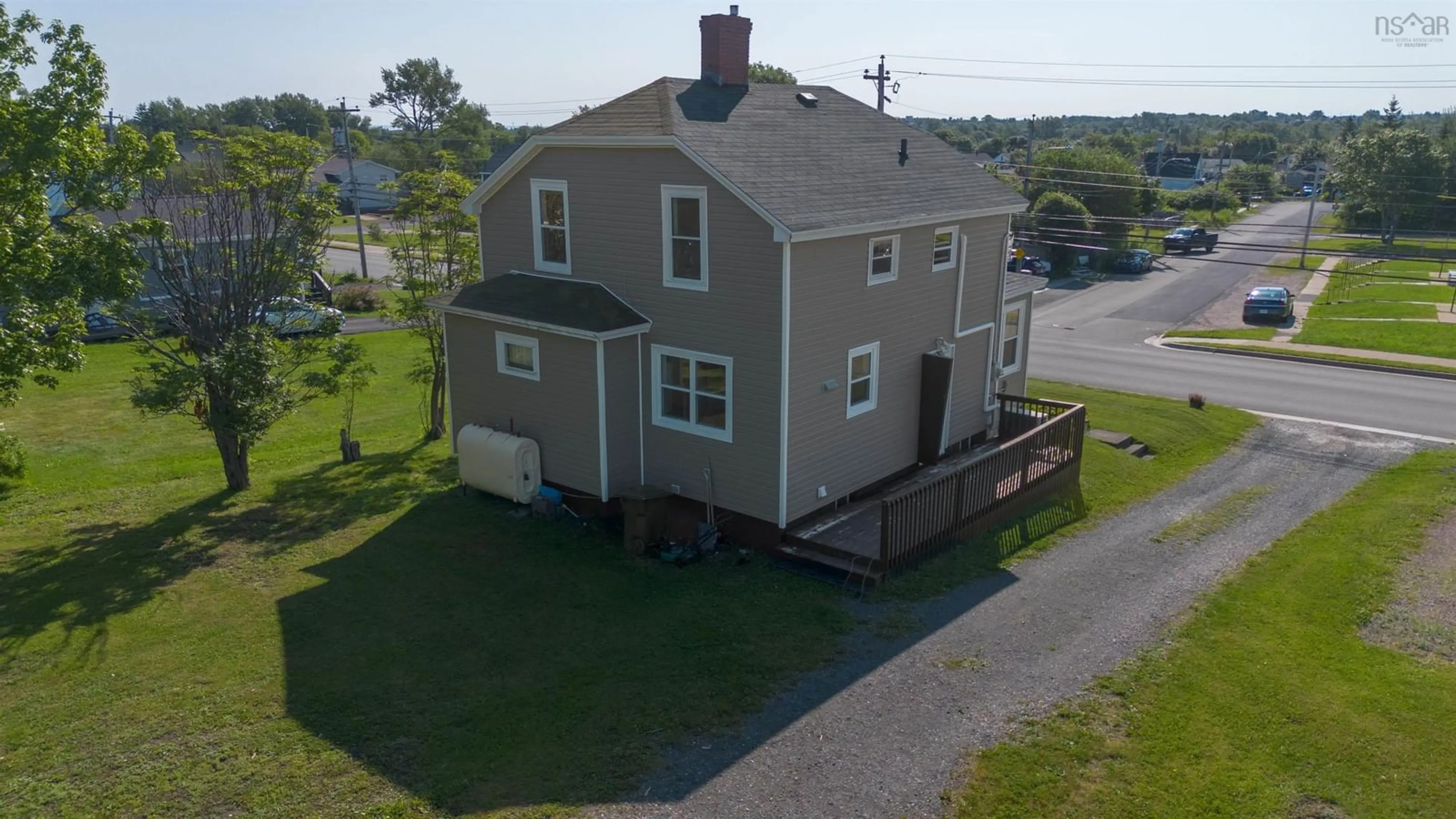 A pic from outside/outdoor area/front of a property/back of a property/a pic from drone, building for 32 Highland St, Glace Bay Nova Scotia B1A 2T5