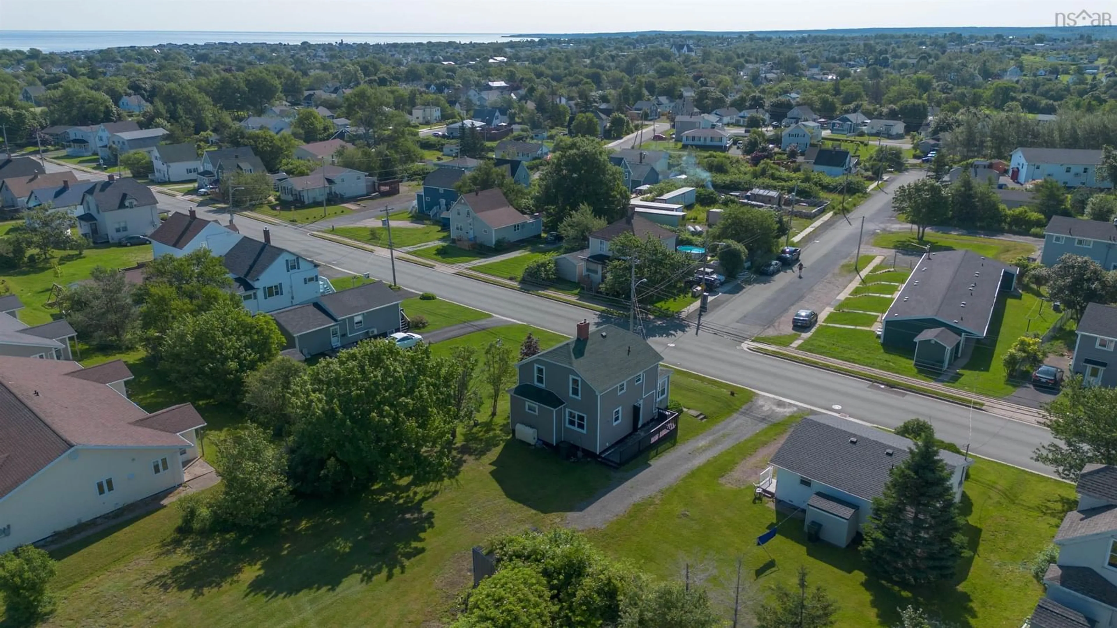 A pic from outside/outdoor area/front of a property/back of a property/a pic from drone, street for 32 Highland St, Glace Bay Nova Scotia B1A 2T5