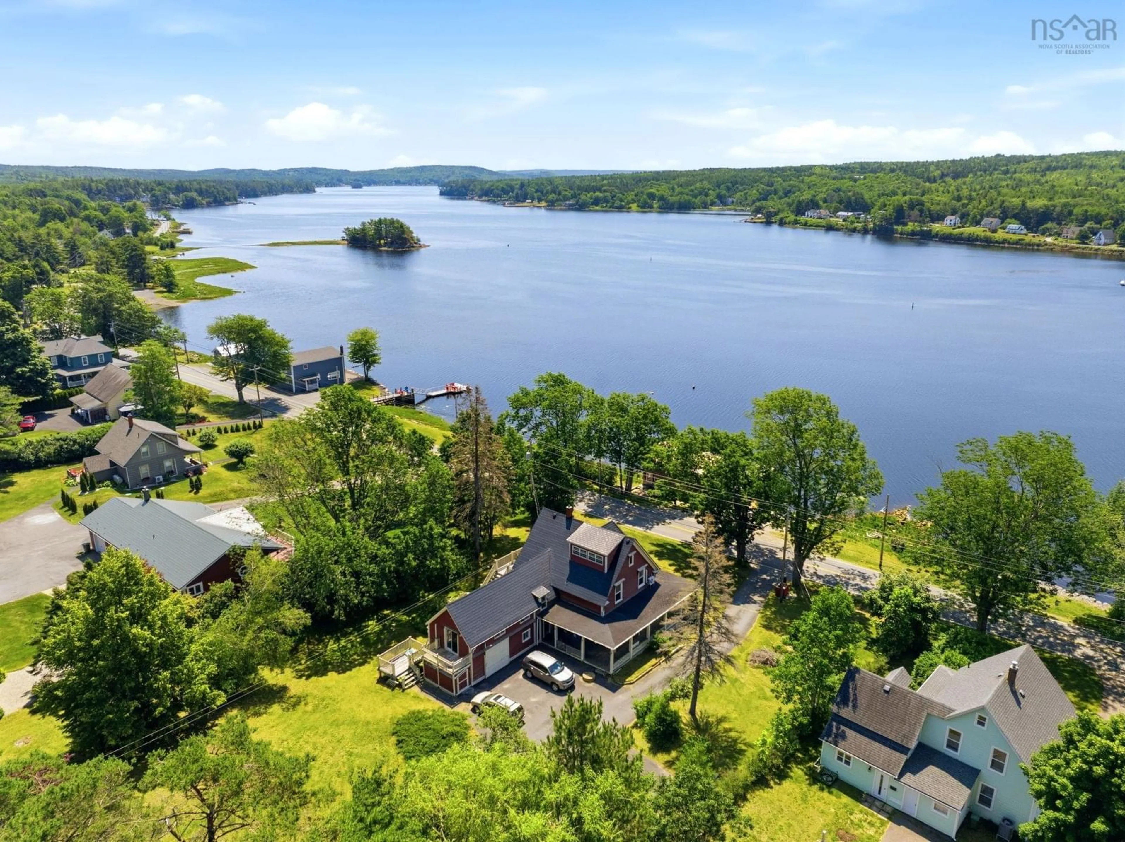 A pic from outside/outdoor area/front of a property/back of a property/a pic from drone, water/lake/river/ocean view for 13568 Highway 3, Dayspring Nova Scotia B4V 5P2
