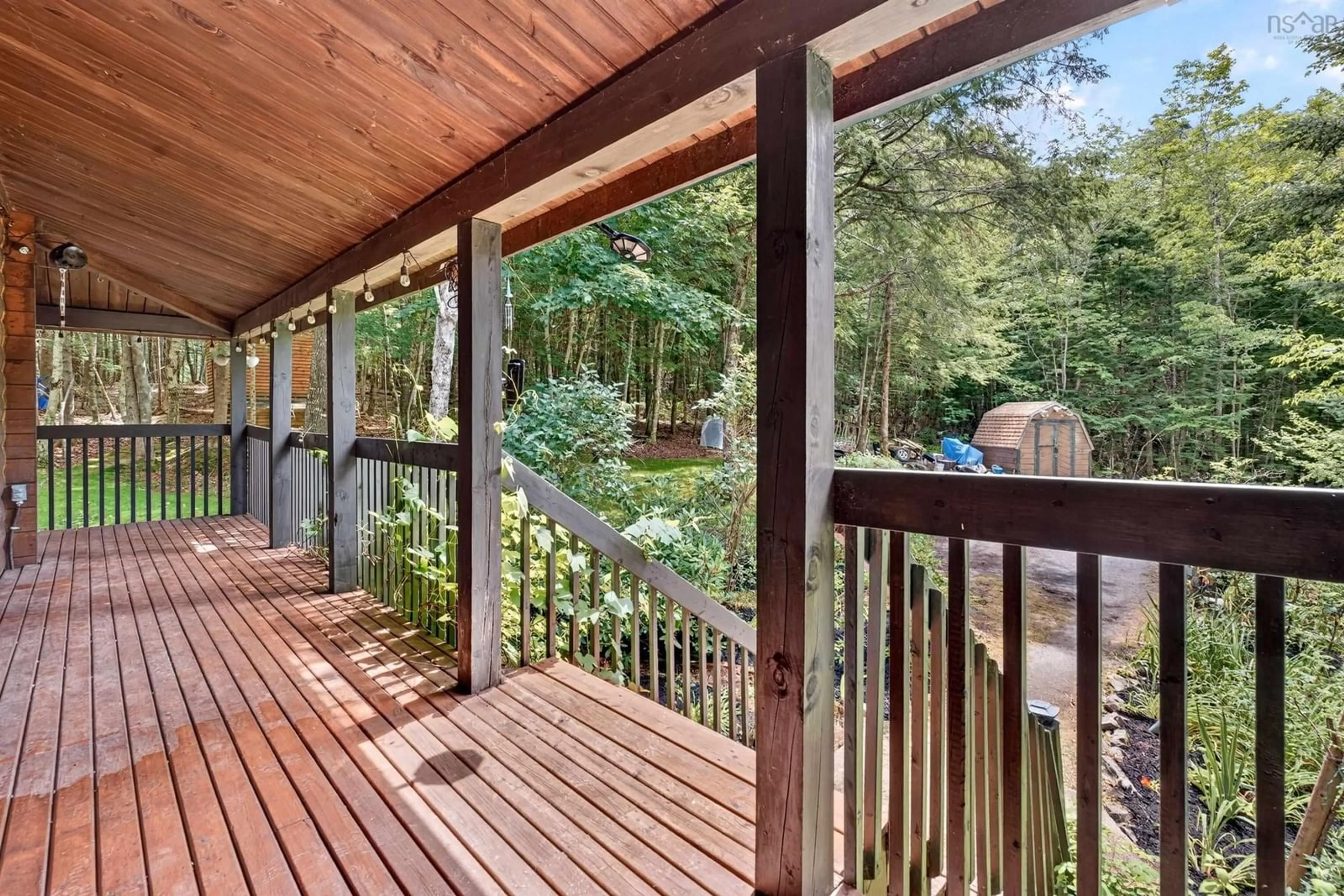 Patio, forest/trees view for 49 Frenchmans Rd, Oakfield Nova Scotia B2T 1A9