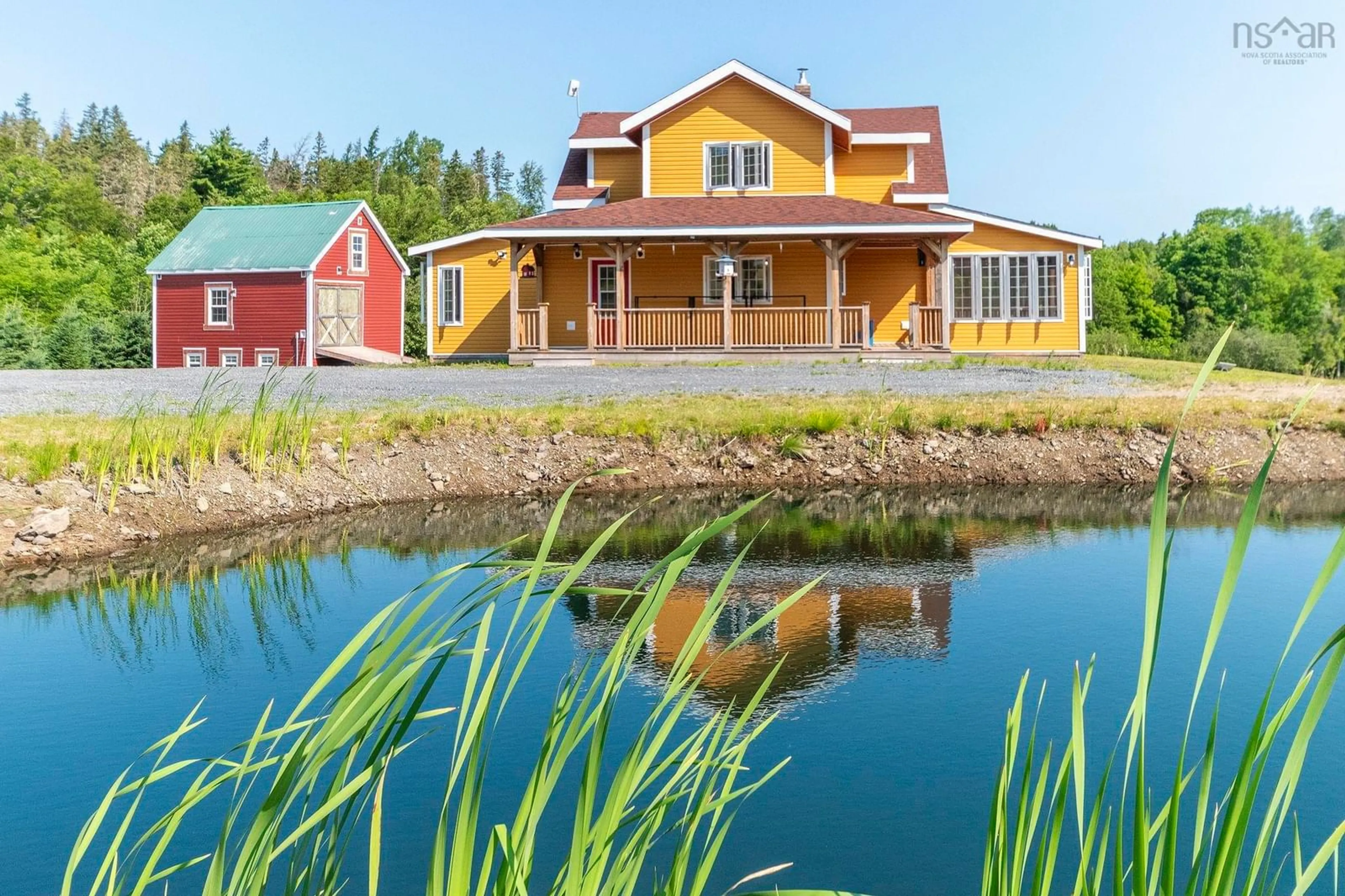 Home with vinyl exterior material, water/lake/river/ocean view for 1013 Fall Brook Rd, Mcphersons Mills Nova Scotia B2H 5C8