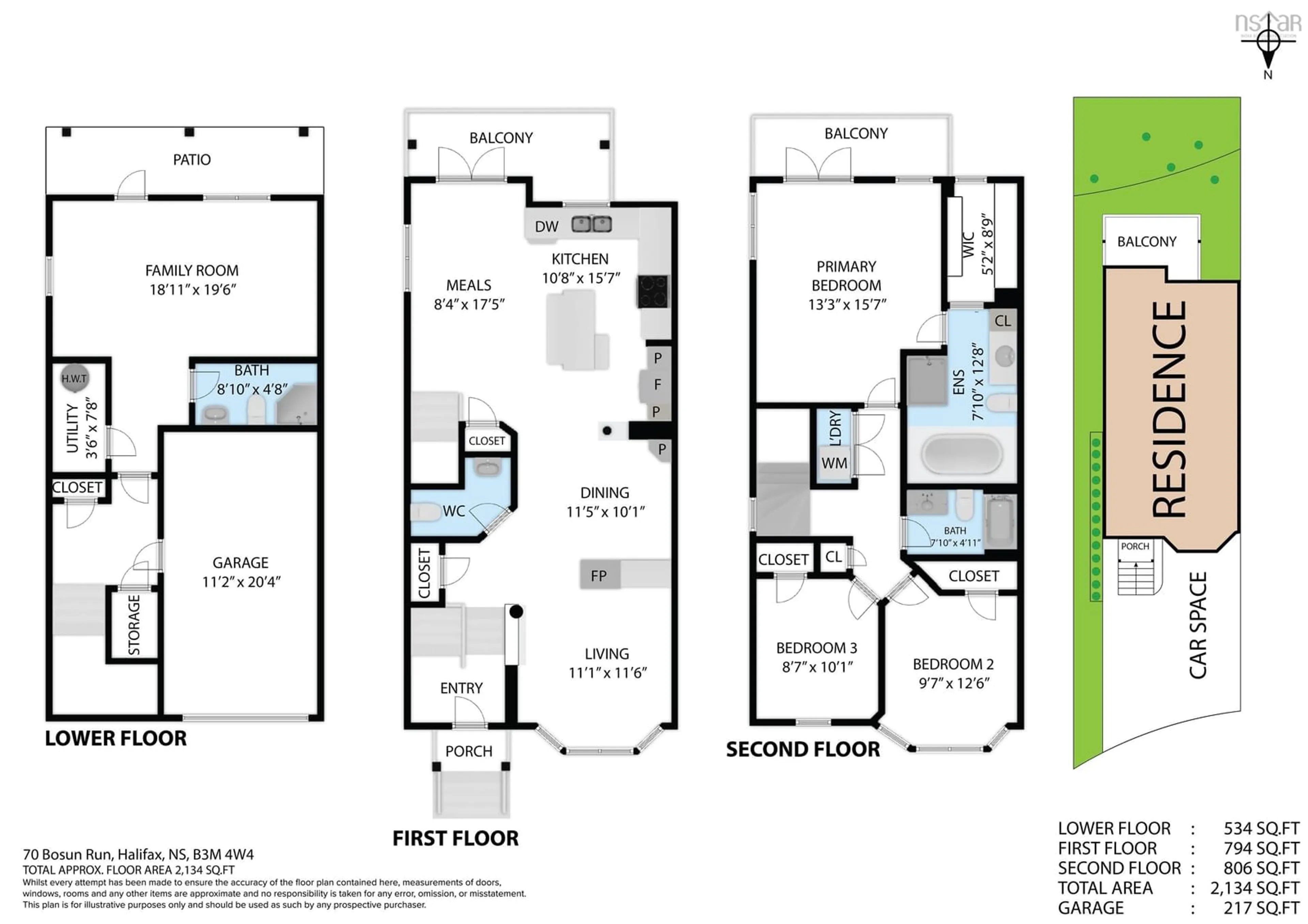 Floor plan for 70 Bosun Run, Halifax Nova Scotia B3M 4W4