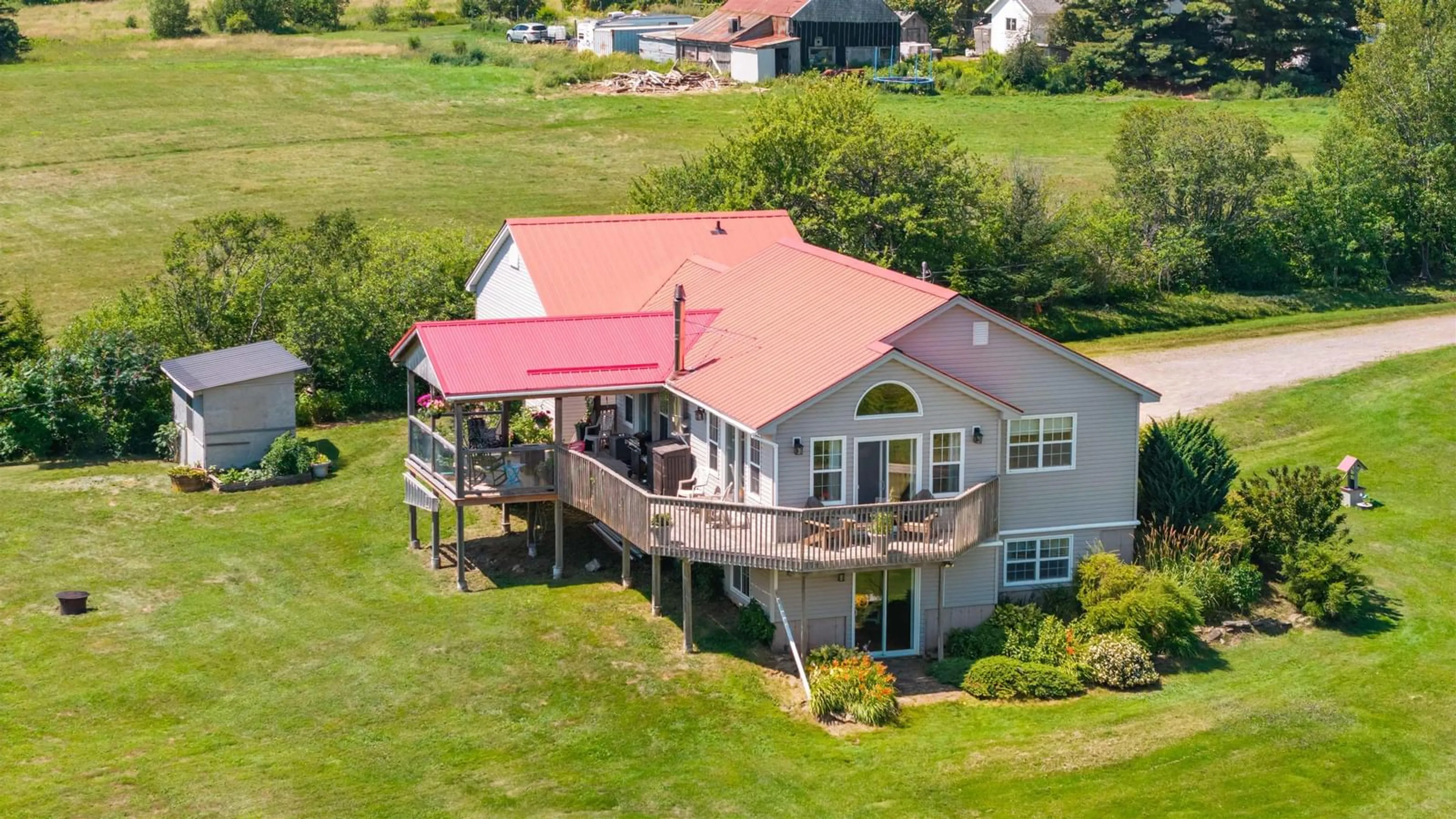 A pic from outside/outdoor area/front of a property/back of a property/a pic from drone, water/lake/river/ocean view for 392 Birch Hill Rd, Bass River Nova Scotia B0M 1B0