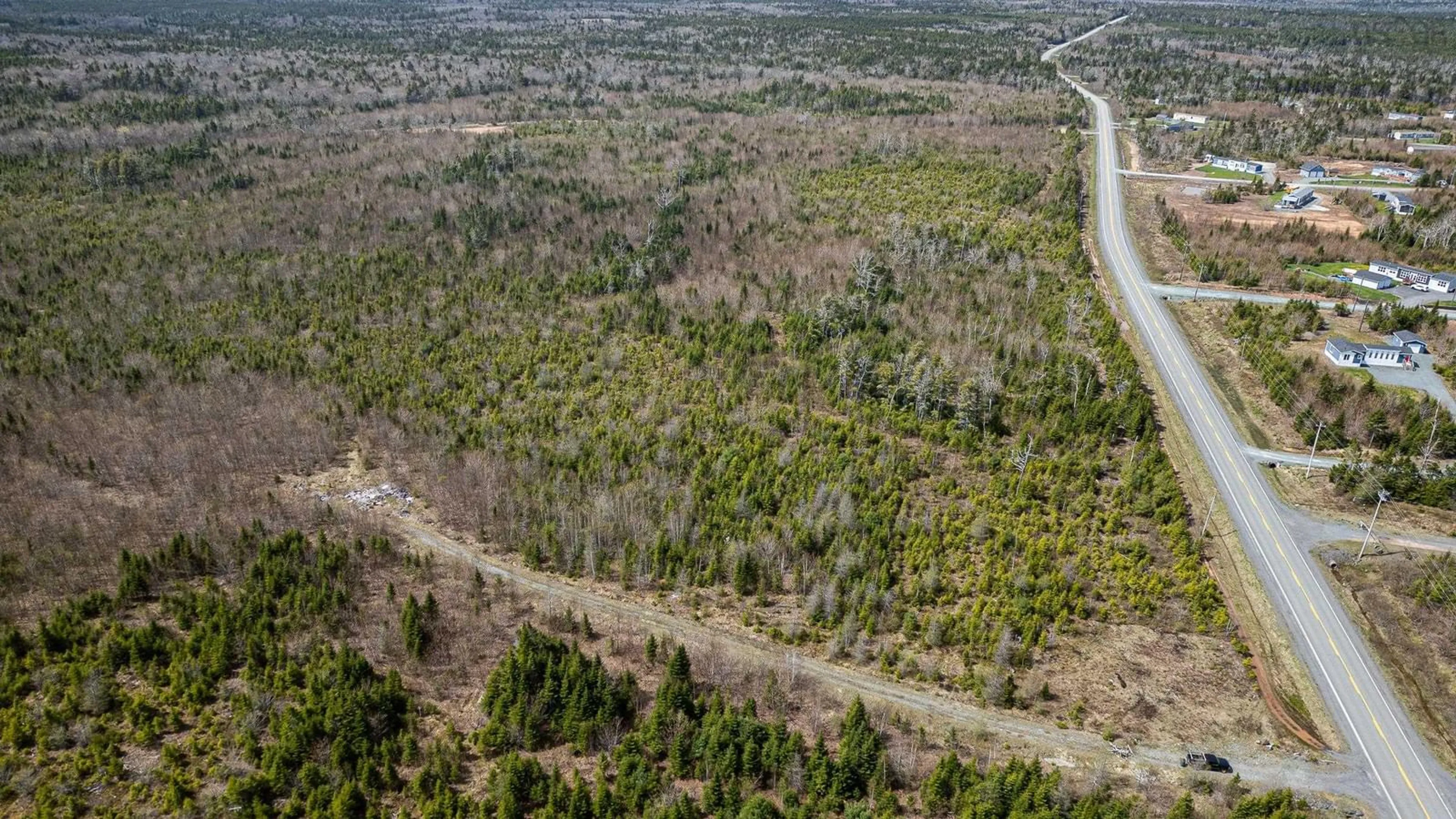 A pic from outside/outdoor area/front of a property/back of a property/a pic from drone, forest/trees view for 100 Maverick Lane #Lot, Devon Nova Scotia B2T 1K8