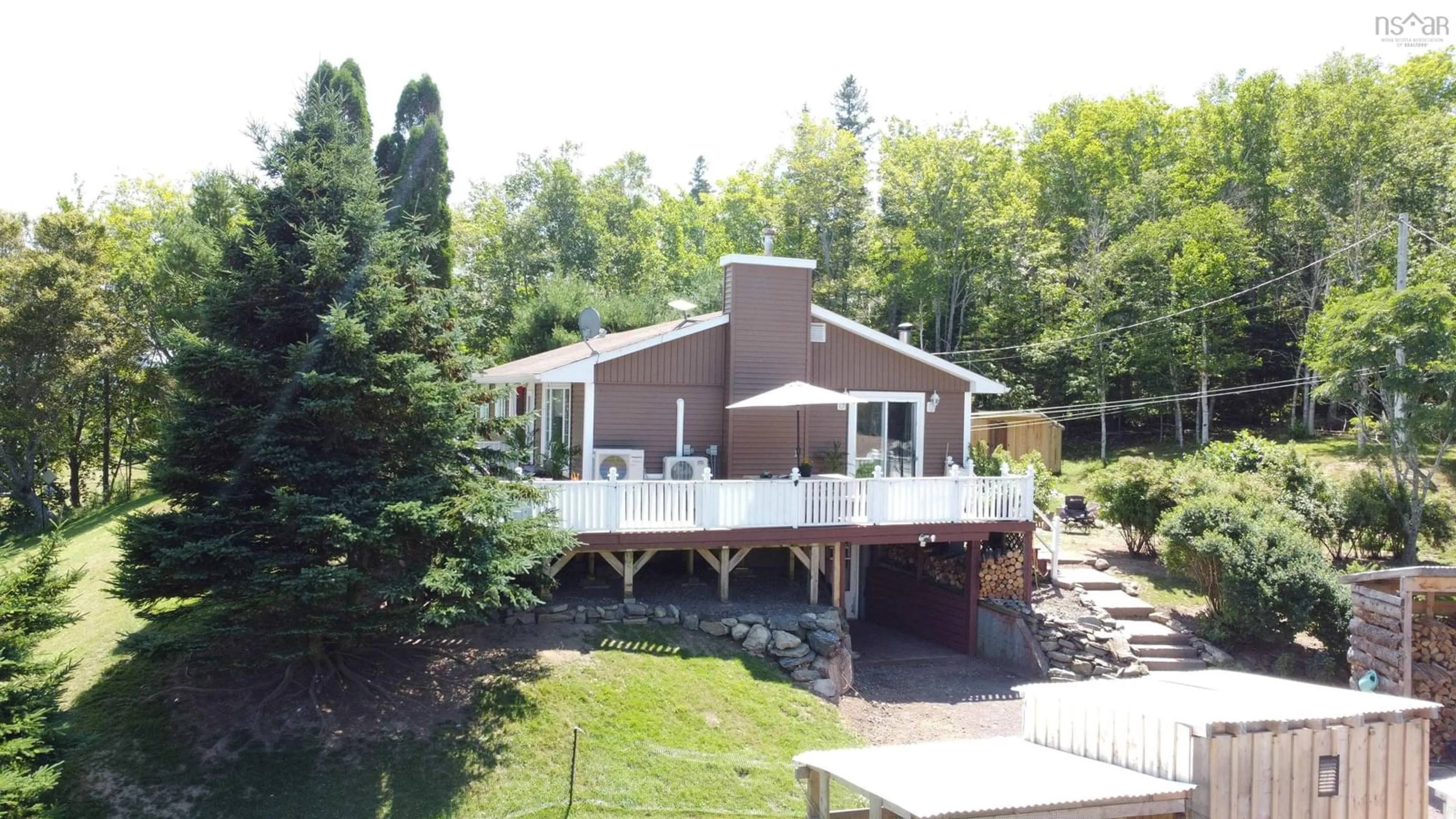 A pic from outside/outdoor area/front of a property/back of a property/a pic from drone, water/lake/river/ocean view for 13748 Highway 4, Aulds Cove Nova Scotia B0H 1P0