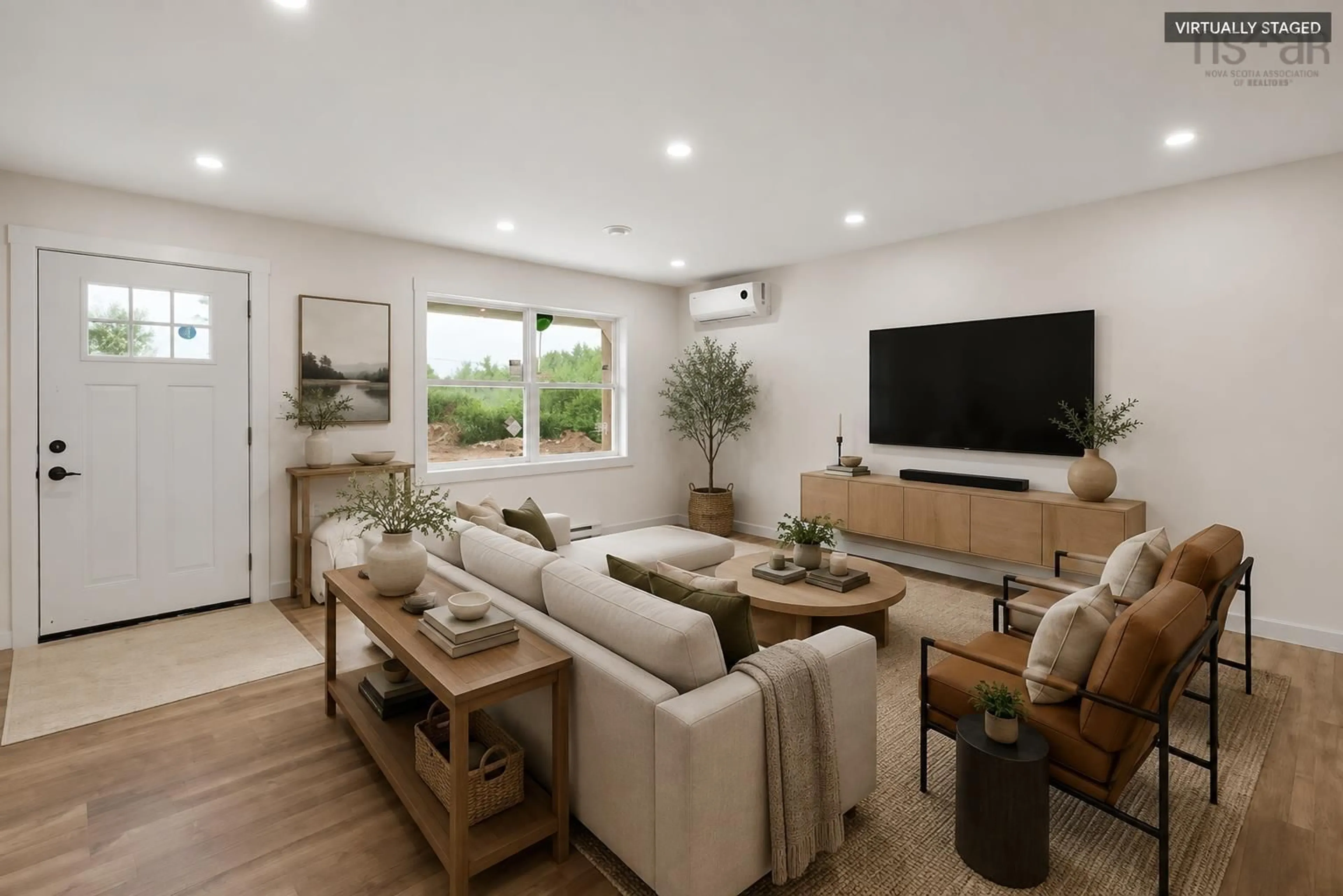 Living room with furniture, wood/laminate floor for 183 Moore Rd, Antrim Nova Scotia B0N 1Y0